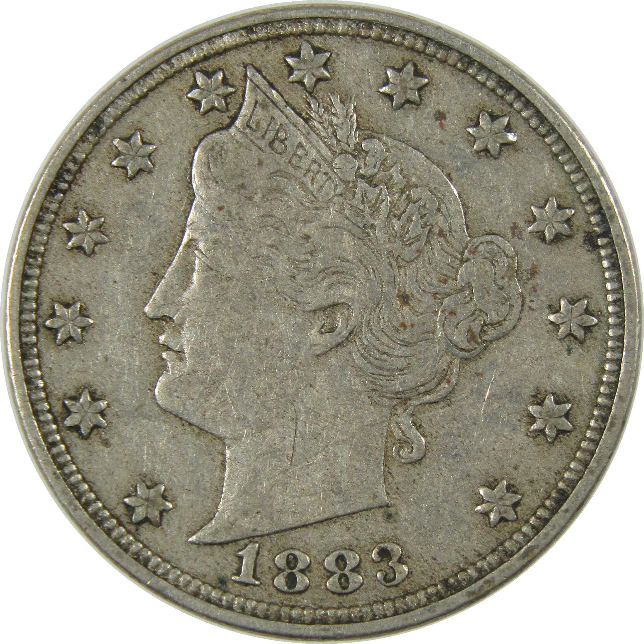 1883 No Cents Liberty Head V Nickel VF Very Fine 5c Coin SKU:I27245