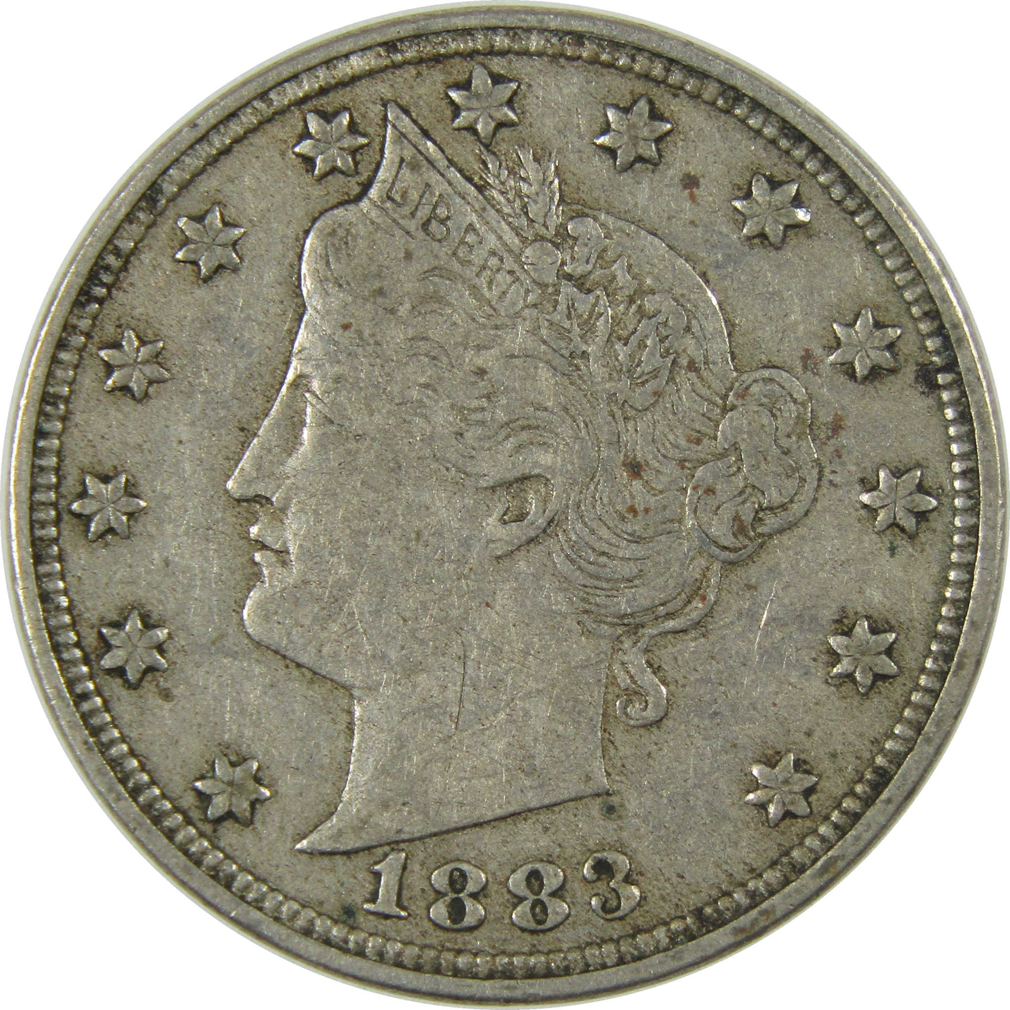 1883 No Cents Liberty Head V Nickel VF Very Fine 5c Coin SKU:I27245