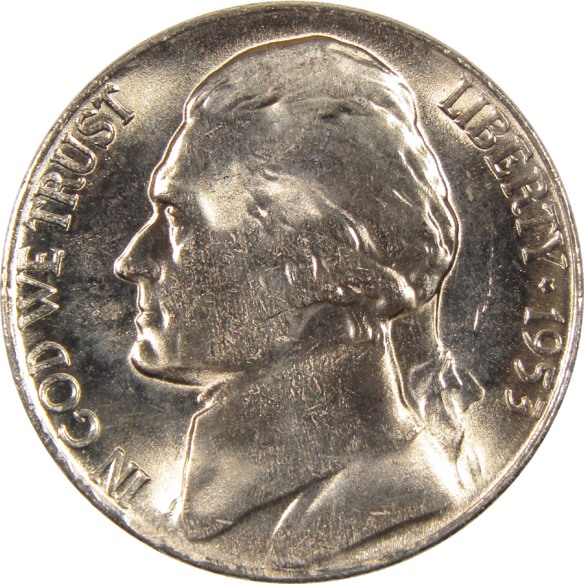 1955 Jefferson nickel collectible coin with Liberty inscription and profile portrait