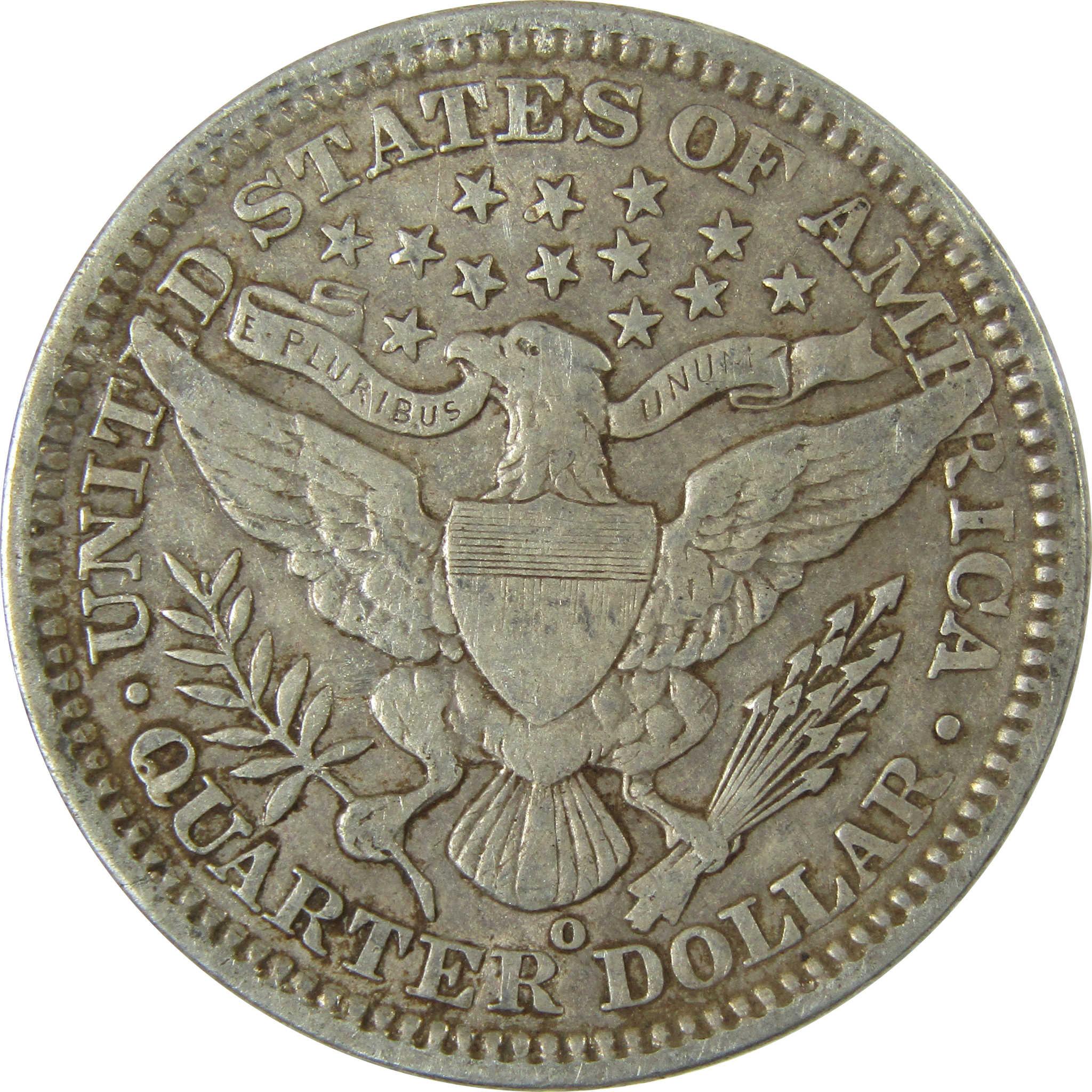 1907 O Barber Silver Quarter XF EF Extremely Fine Details SKU:CP882