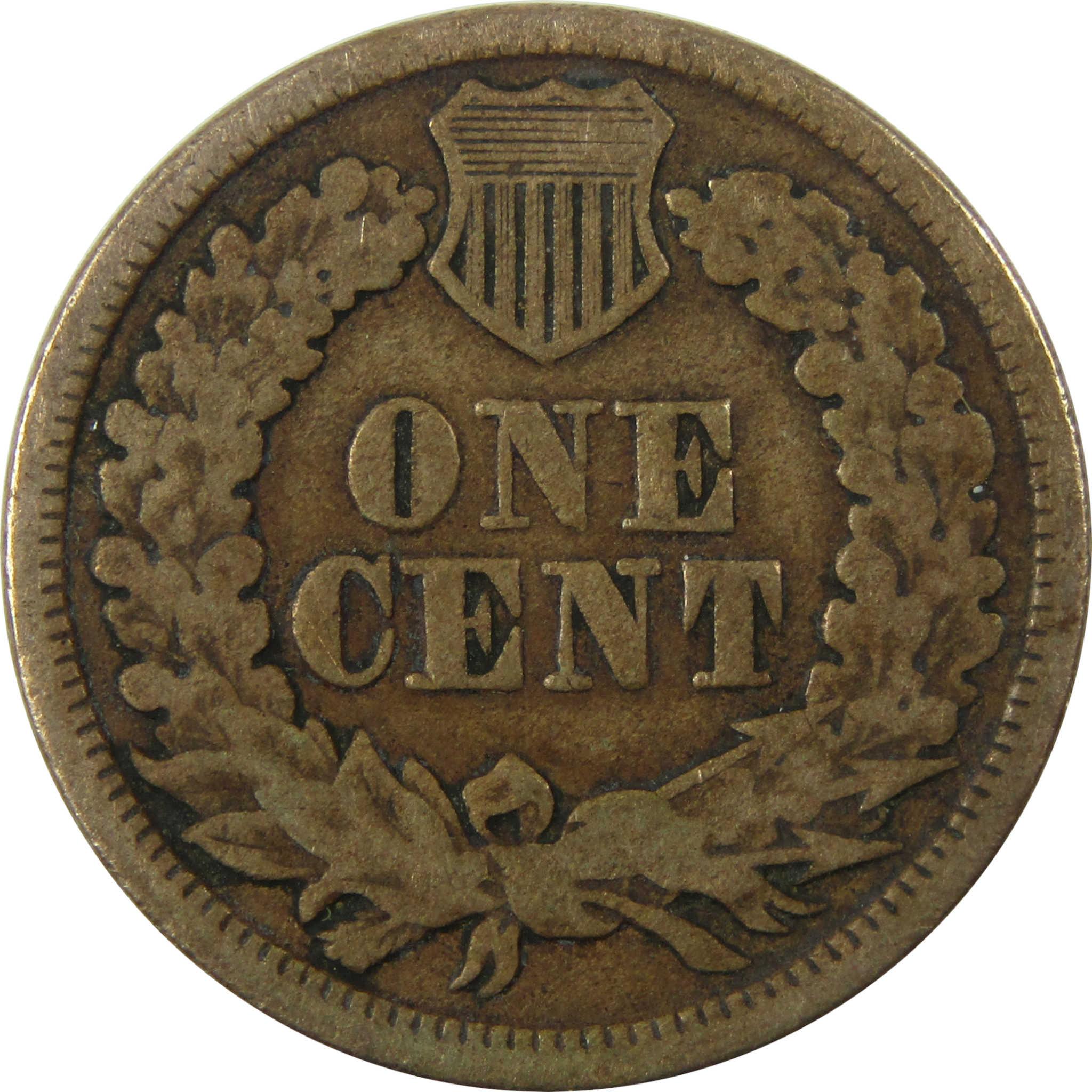 1863 Indian Head Cent VG Very Good Details Penny 1c Coin SKU:CP1272