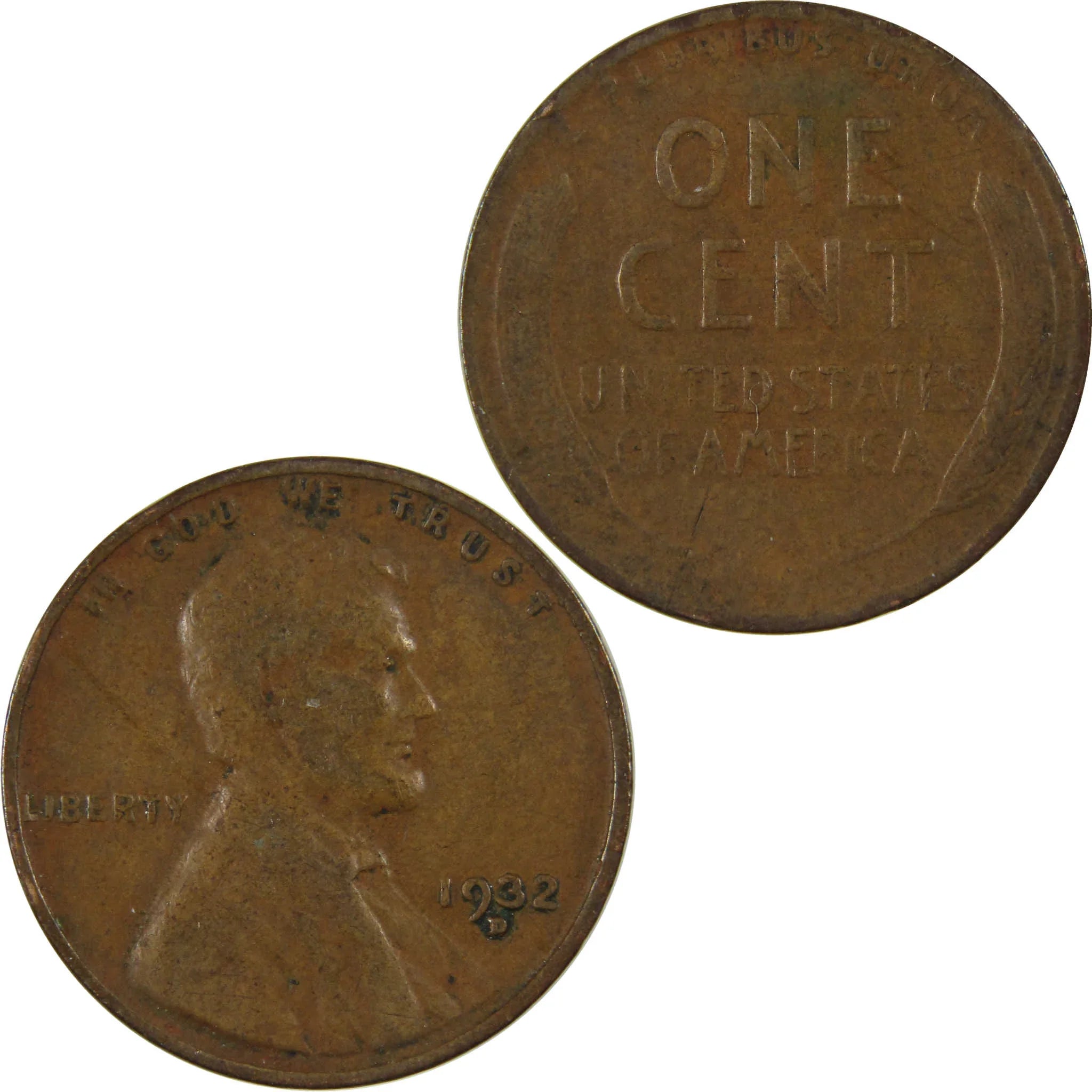 1932 D Lincoln Wheat Cent F Fine Penny 1c Coin Collectible SKU:I27125