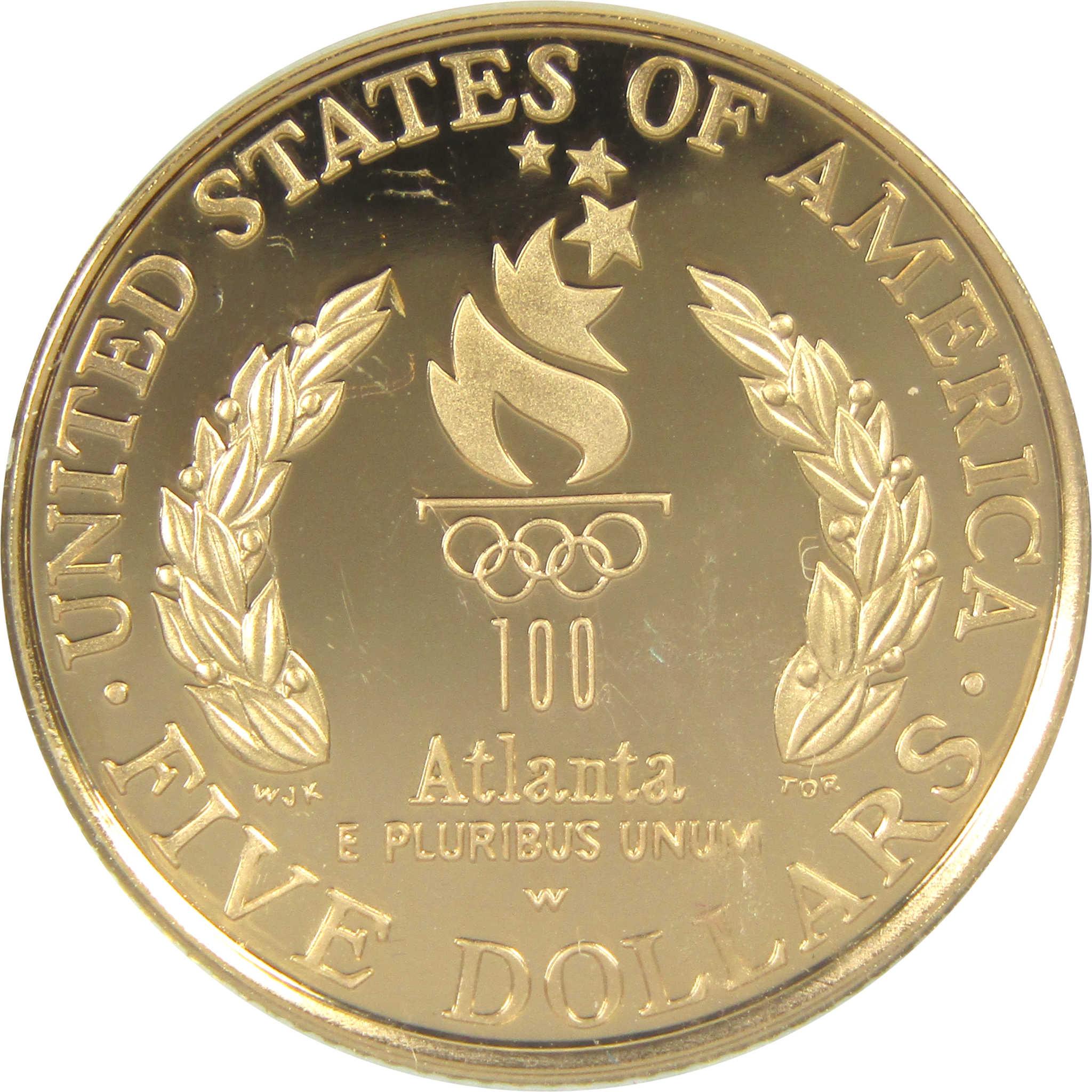 1996 W Atlanta Olympic Games Flag Bearer Commemorative Gold Proof