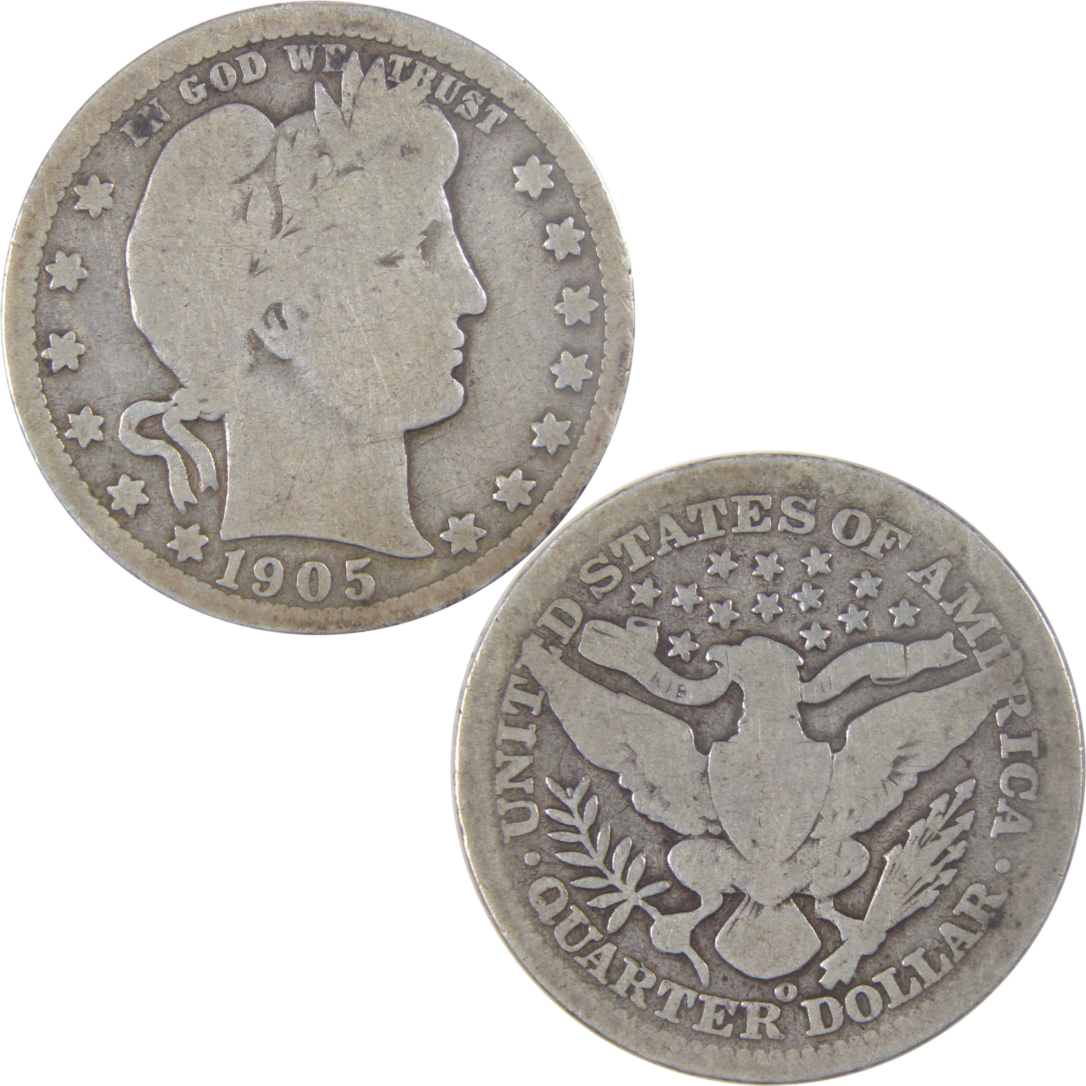 1905 O Barber Quarter G Good Silver 25c Coin SKU:I17058