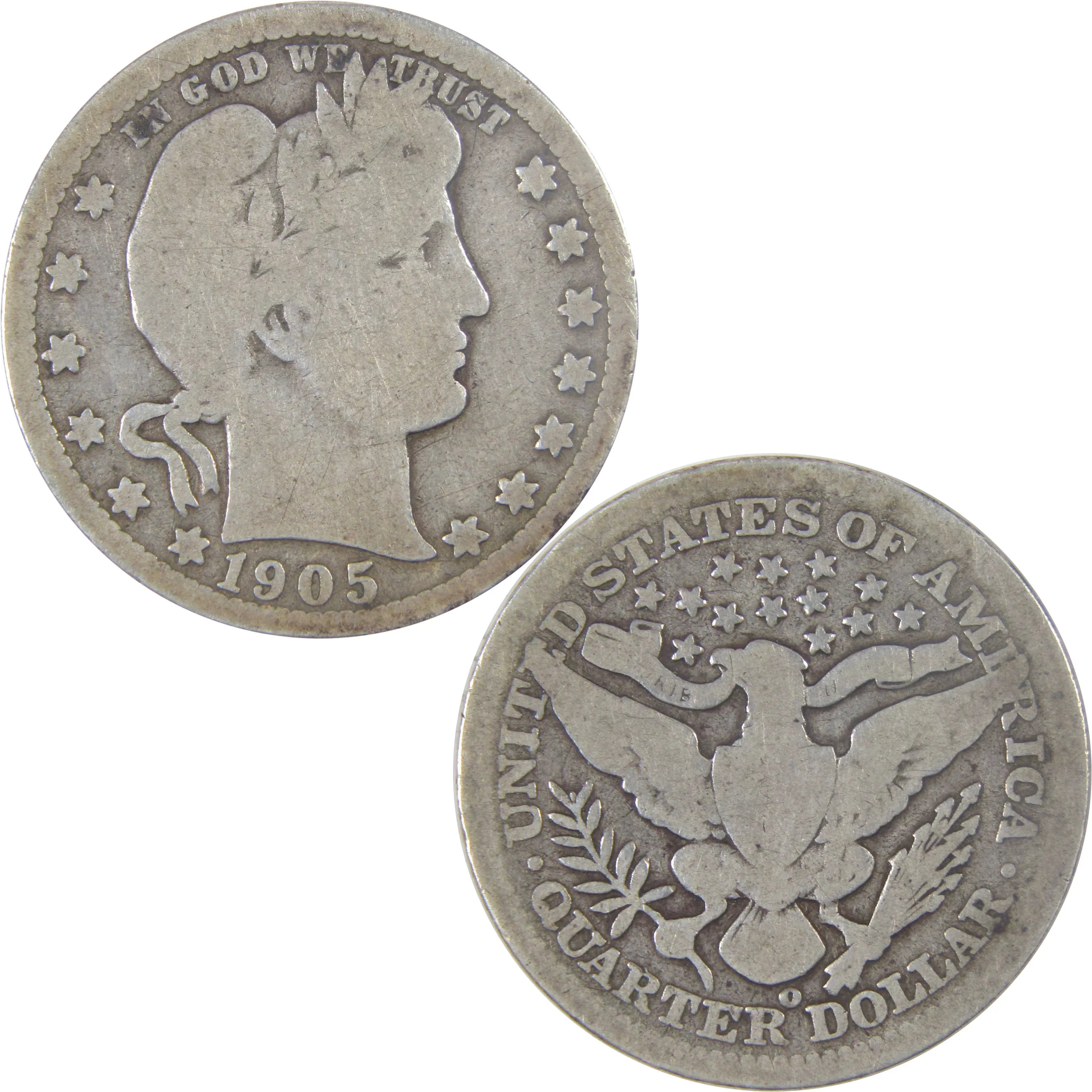 1905 O Barber Quarter G Good Silver 25c Coin SKU:I17058