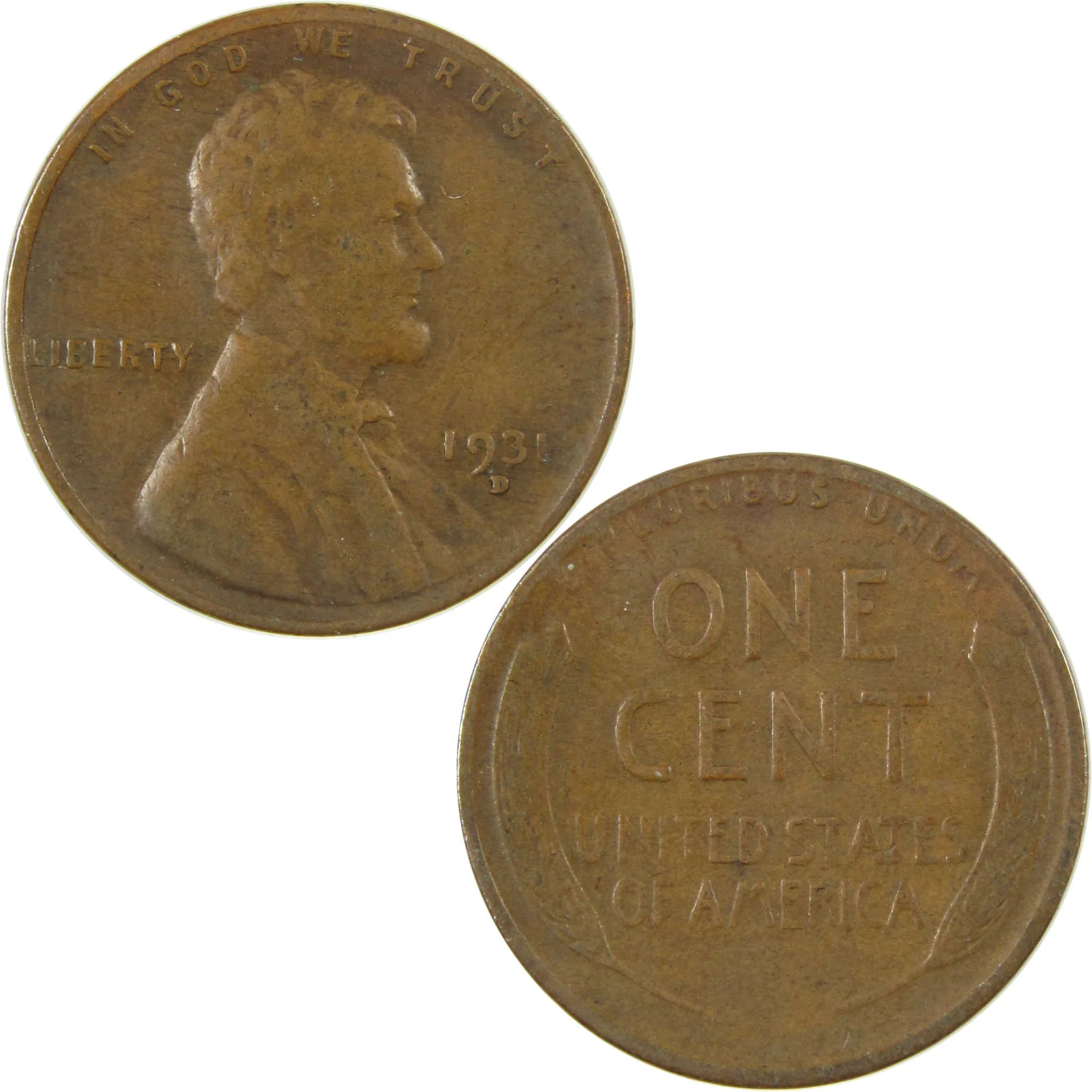 1931 D Lincoln Wheat Cent F Fine Penny 1c Coin Collectible SKU:I26795