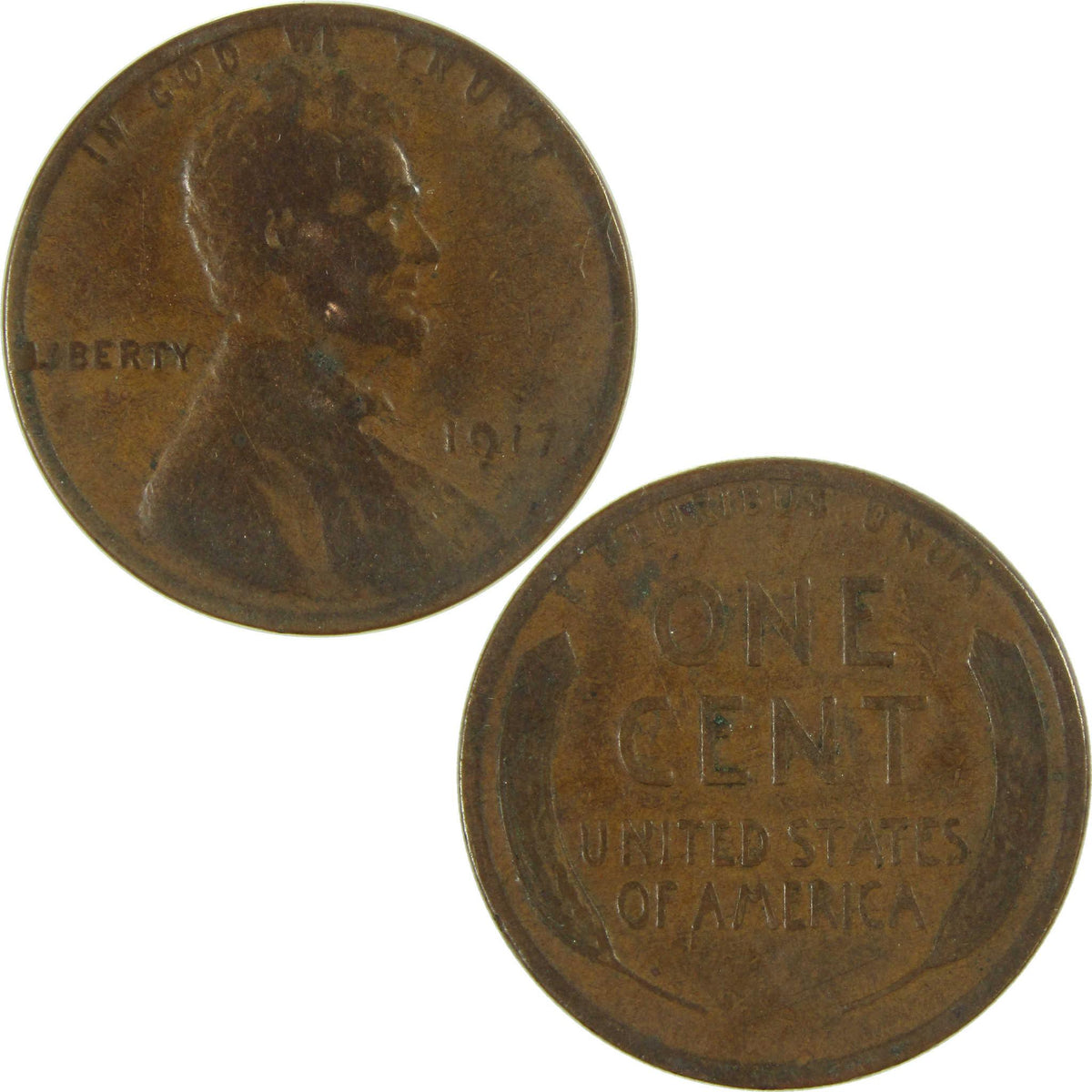 1917 Lincoln Wheat Cent VG Very Good Penny 1c Coin SKU:I26837