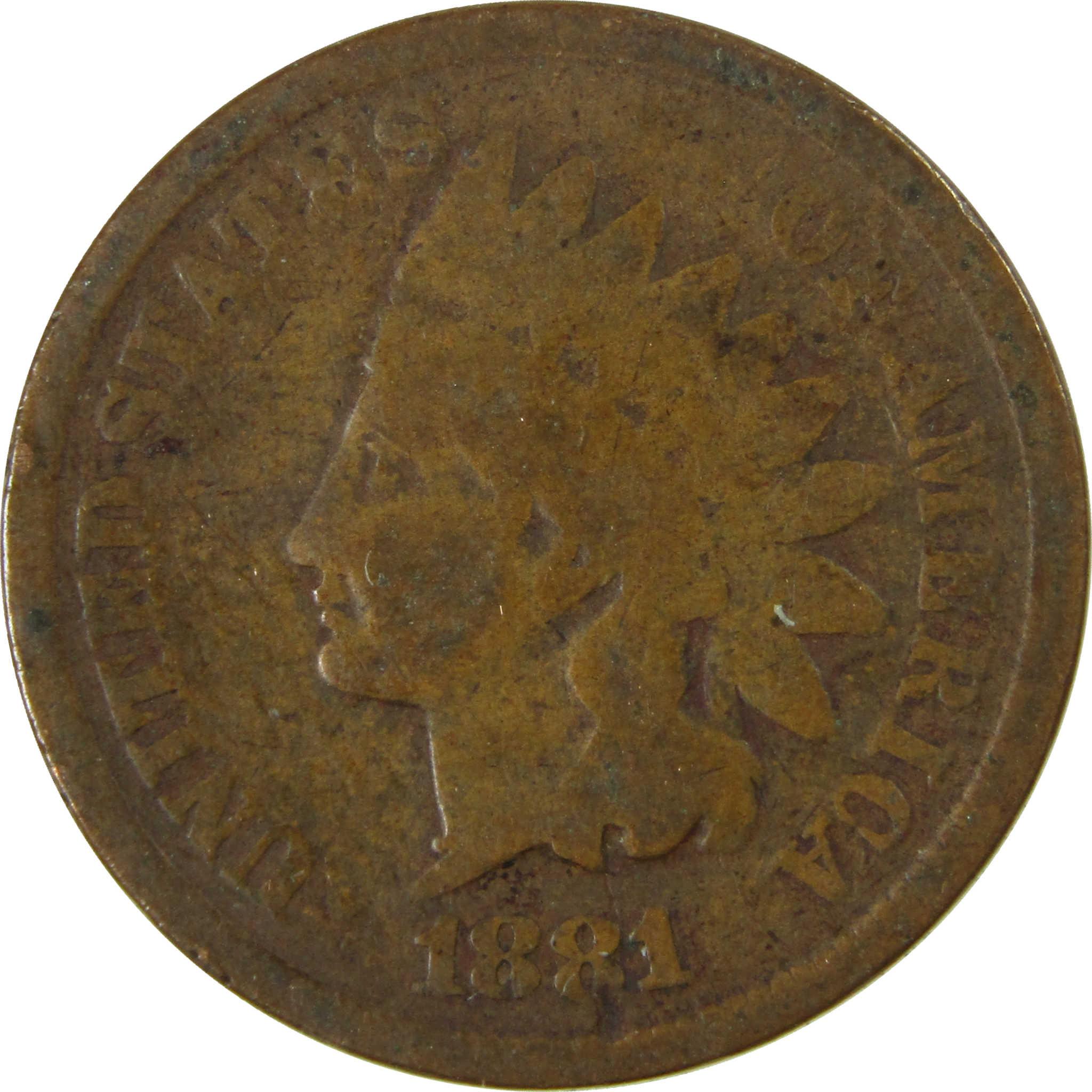 1881 Indian Head Cent G Good Penny 1c Coin SKU:I27001