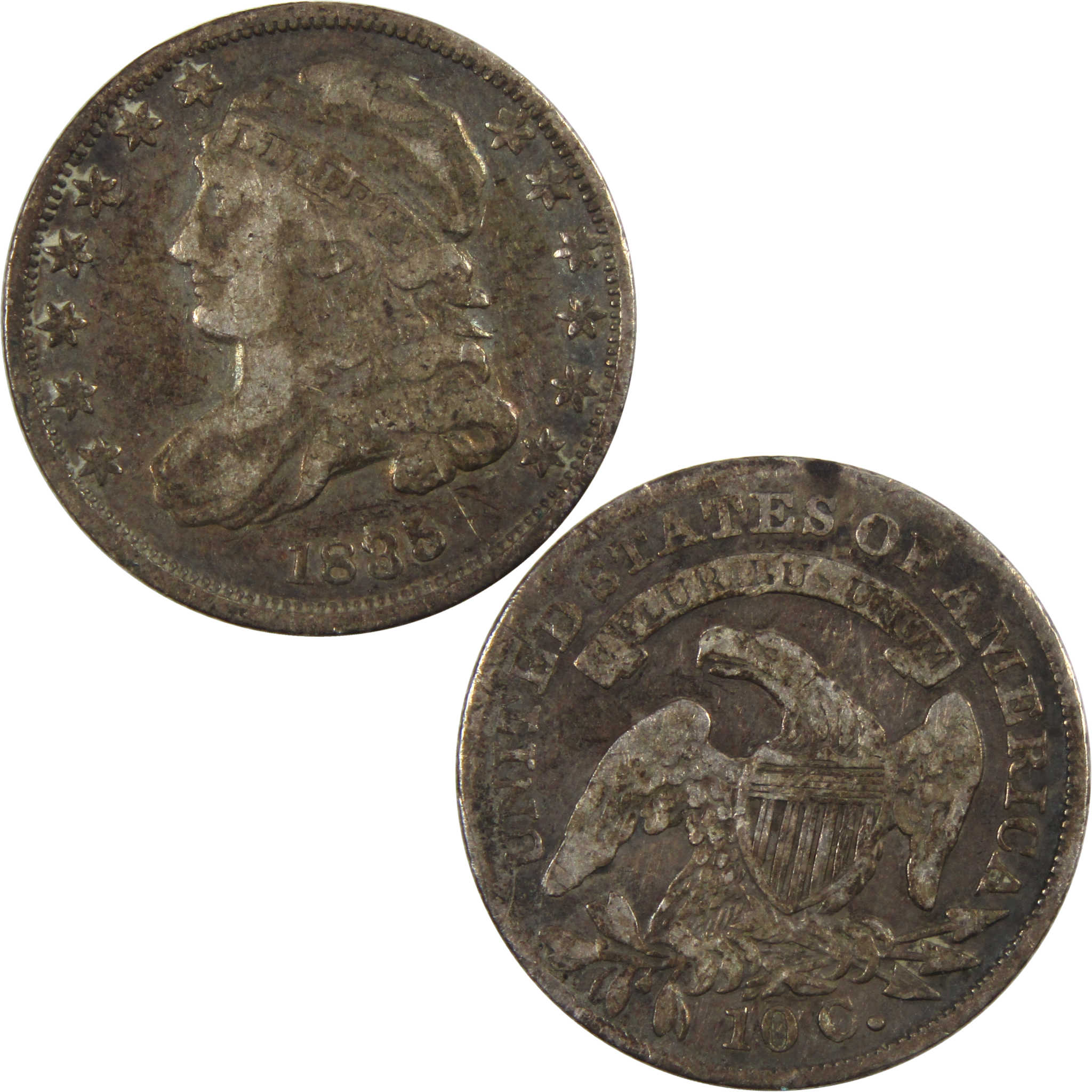 1835 Capped Bust Dime VF Very Fine 89.24% Silver 10c Coin SKU:I8251