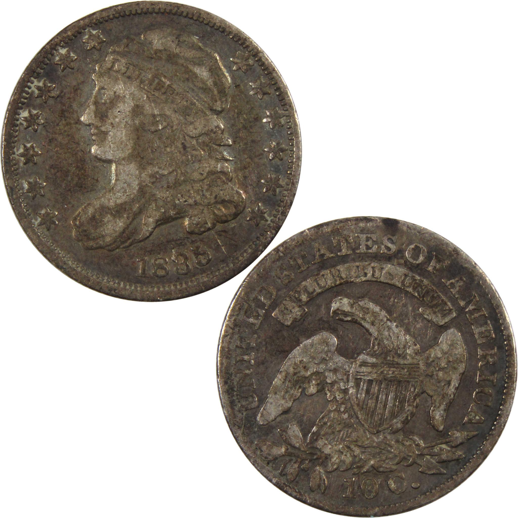 1835 Capped Bust Dime VF Very Fine 89.24% Silver 10c Coin SKU:I8251