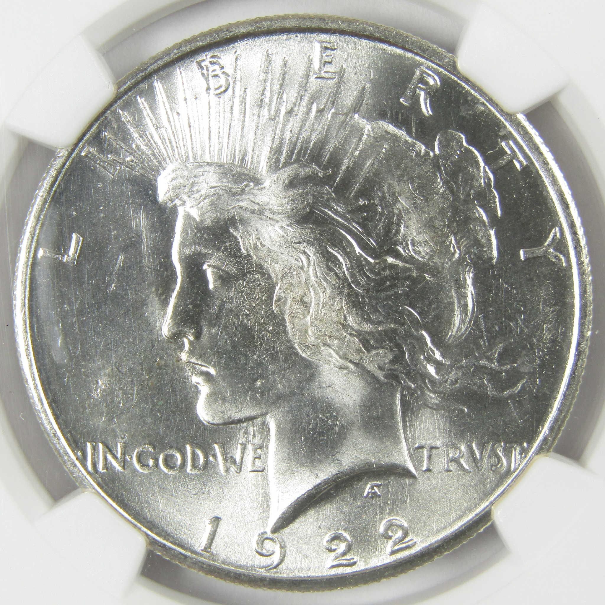 1922 S Peace Silver Dollar MS 64 NGC Uncirculated $1 Coin Collectible