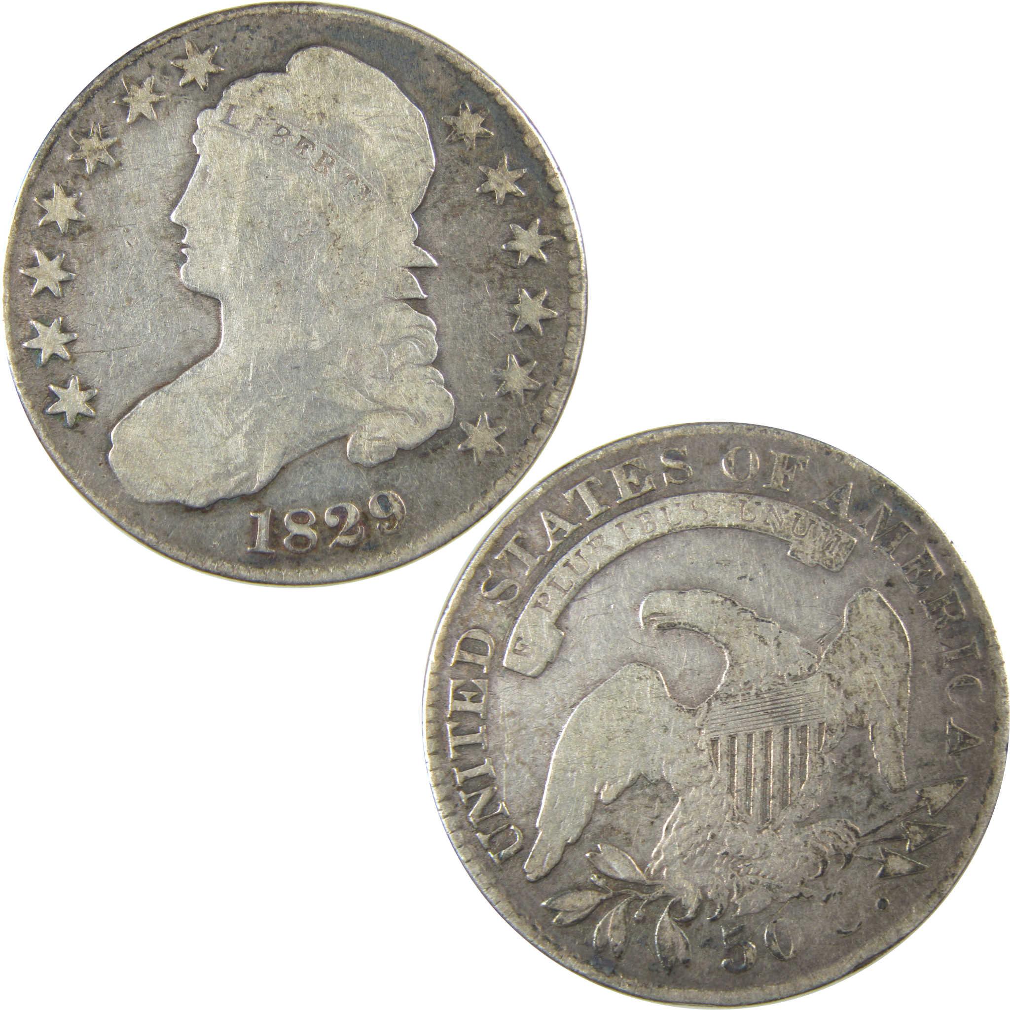 1829 Small Letters Capped Bust Half Dollar VG Details SKU:CPC0916