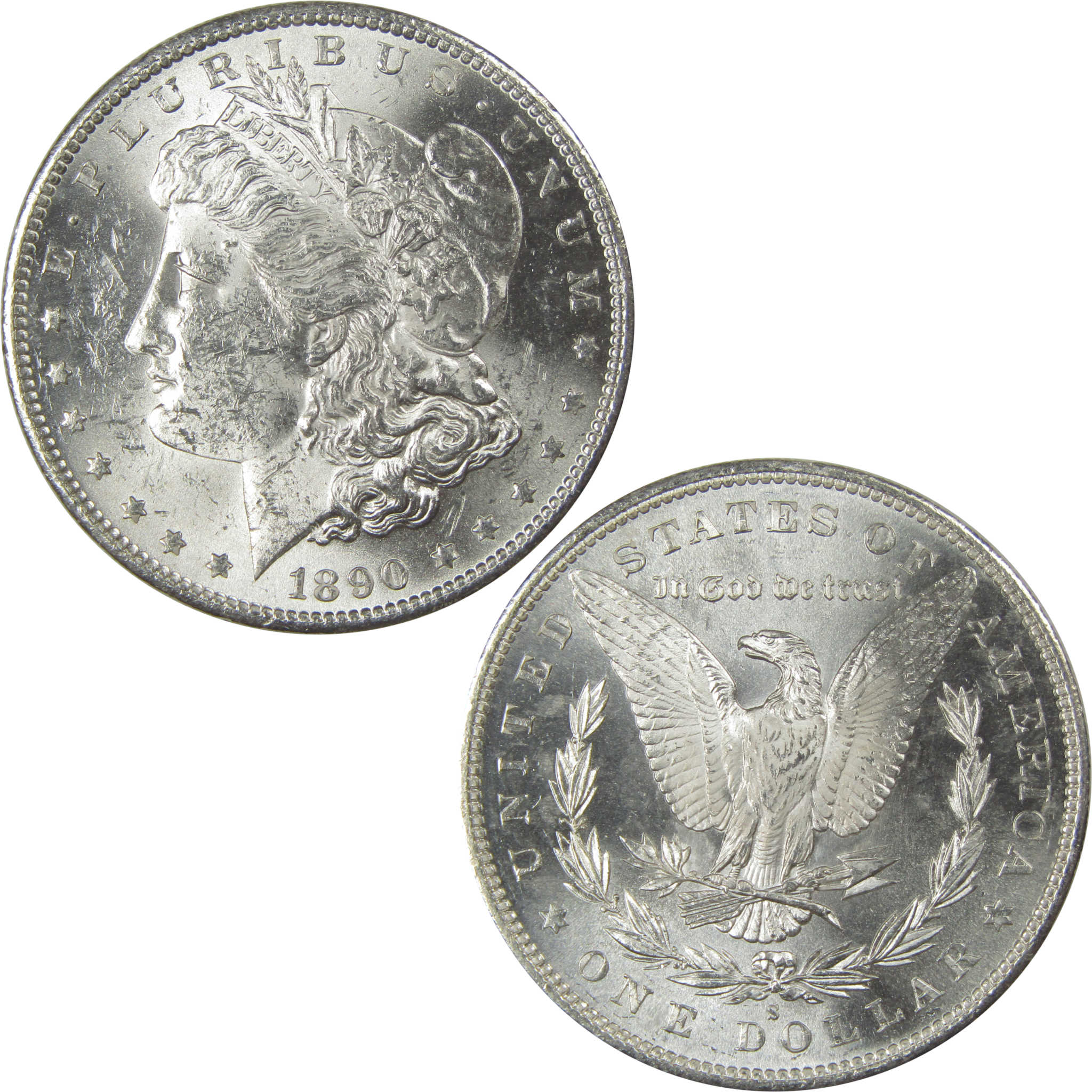 1890 S Morgan Dollar Uncirculated Details Silver $1 Coin SKU:I21081 - Morgan coin - Morgan silver dollar - Morgan silver dollar for sale - Profile Coins & Collectibles