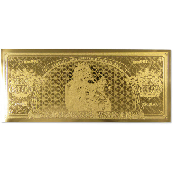 Merry Christmas Reindeer Aurum Note 100 mg 24K Gold Collectible