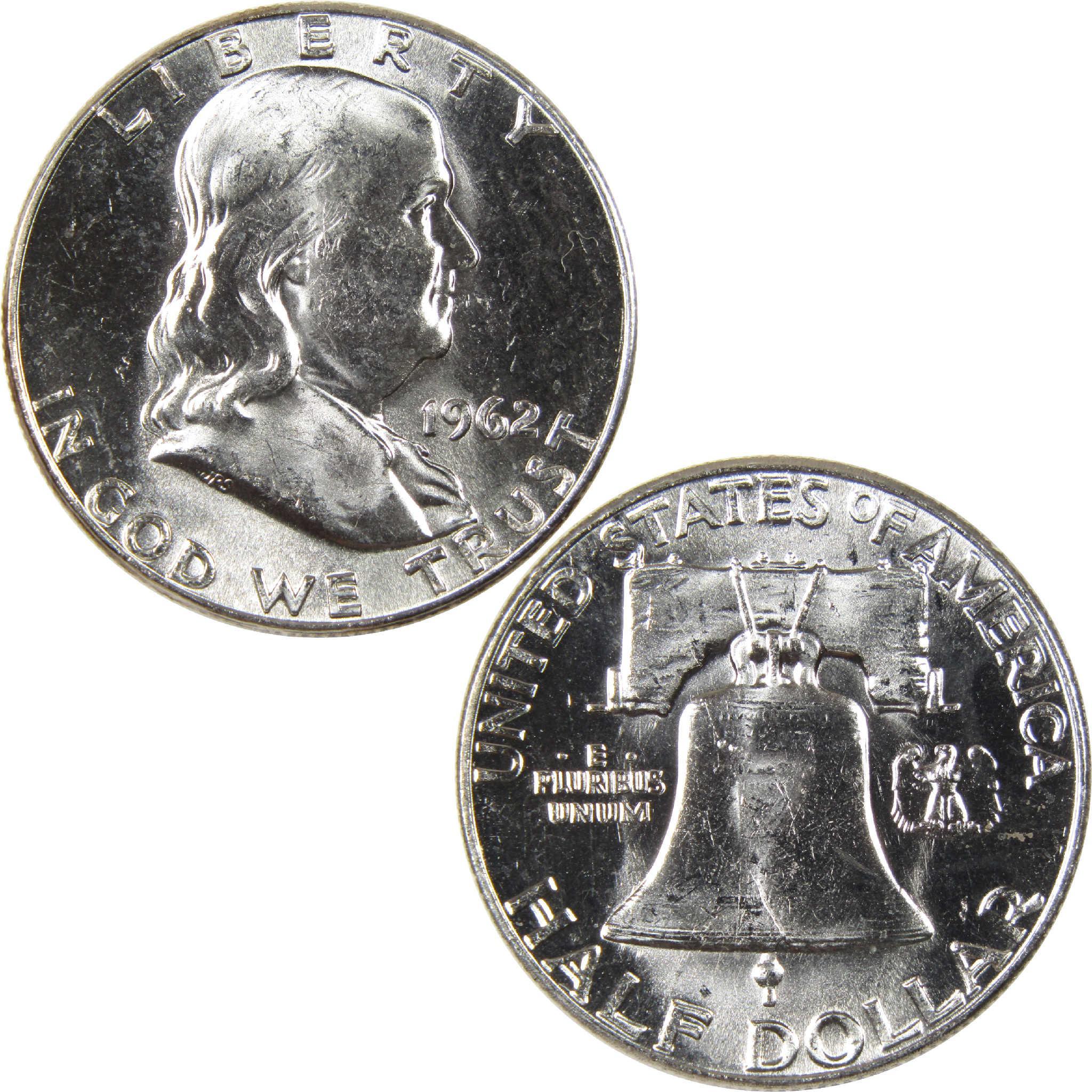 1962 Franklin Half Dollar Uncirculated Silver 50c Coin