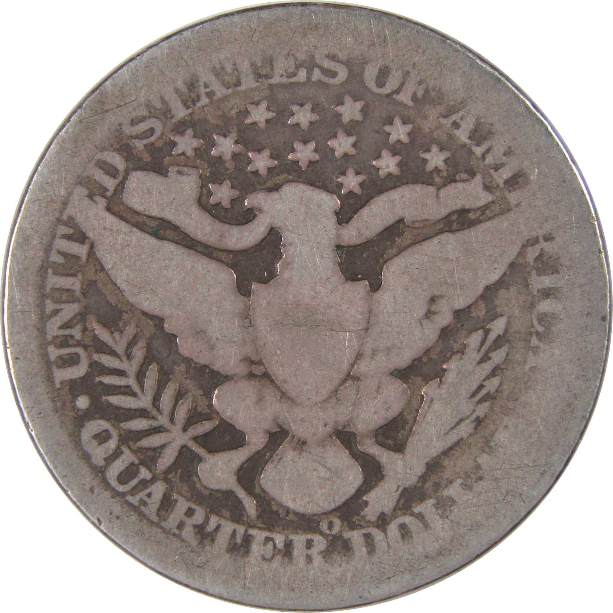 1897 O Barber Quarter AG About Good Silver 25c Coin SKU:I17624