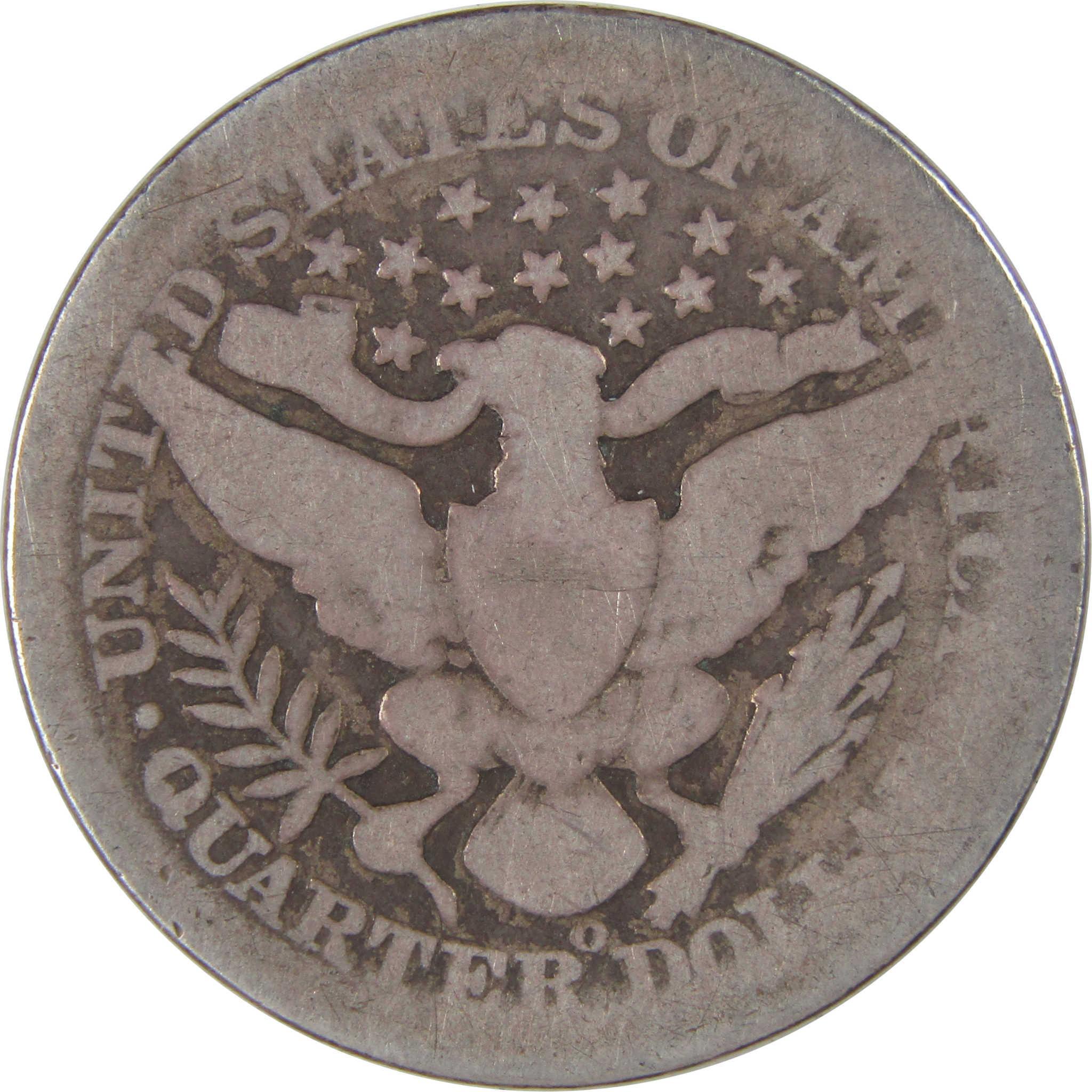 1897 O Barber Quarter AG About Good Silver 25c Coin SKU:I17624