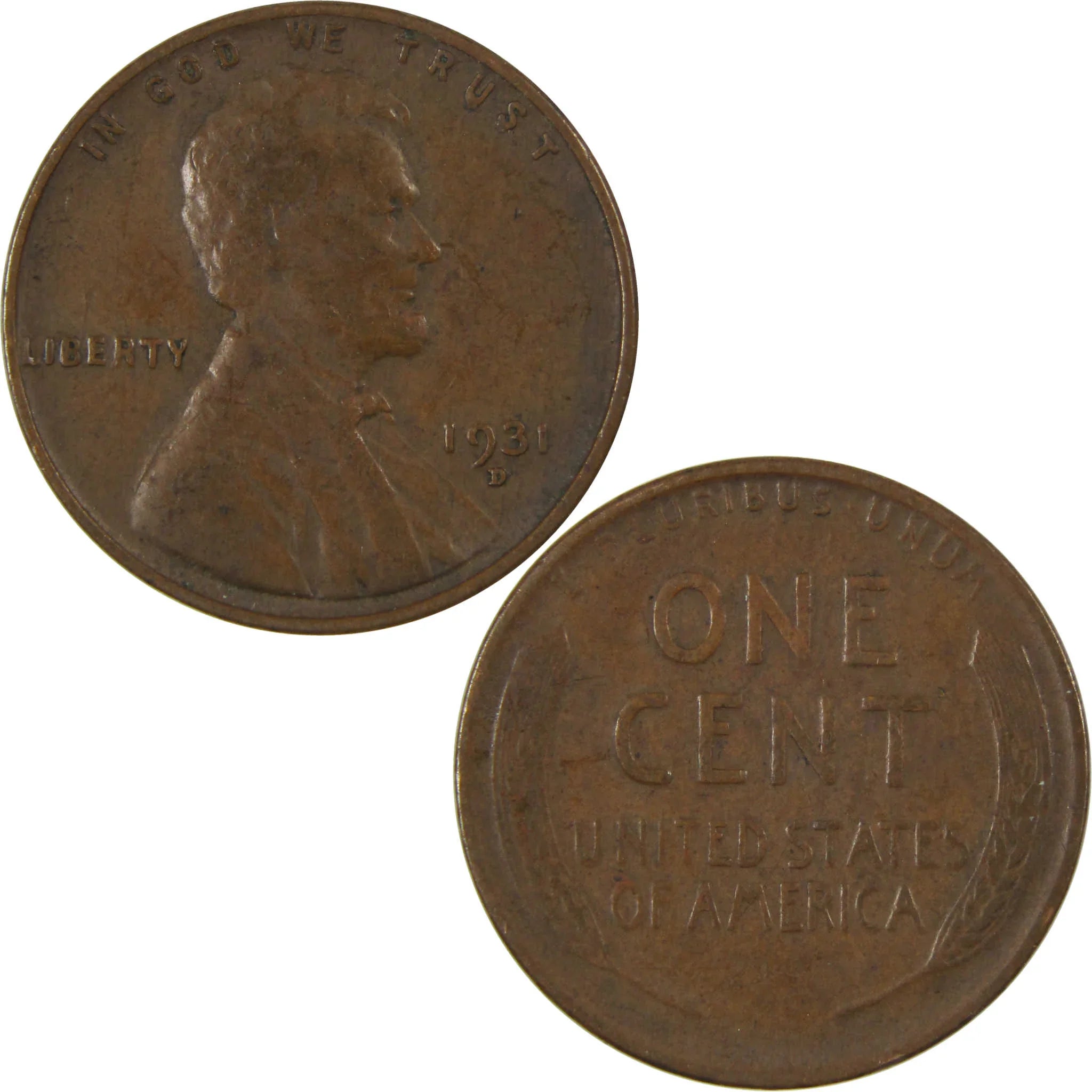 1931 D Lincoln Wheat Cent F Fine Penny 1c Coin Collectible SKU:I26806