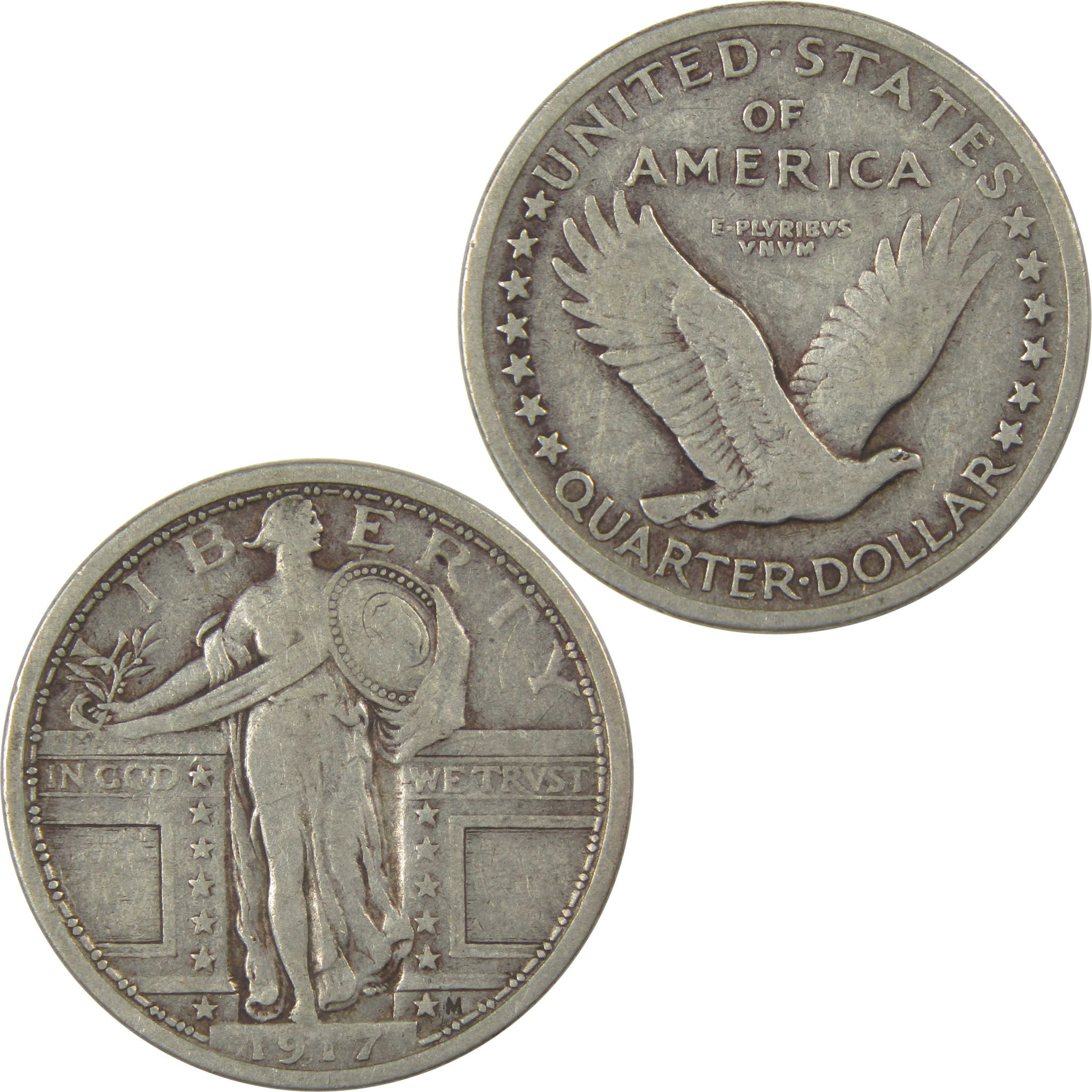 1917 Type 1 Standing Liberty Quarter VF Very Fine Silver SKU:I22381