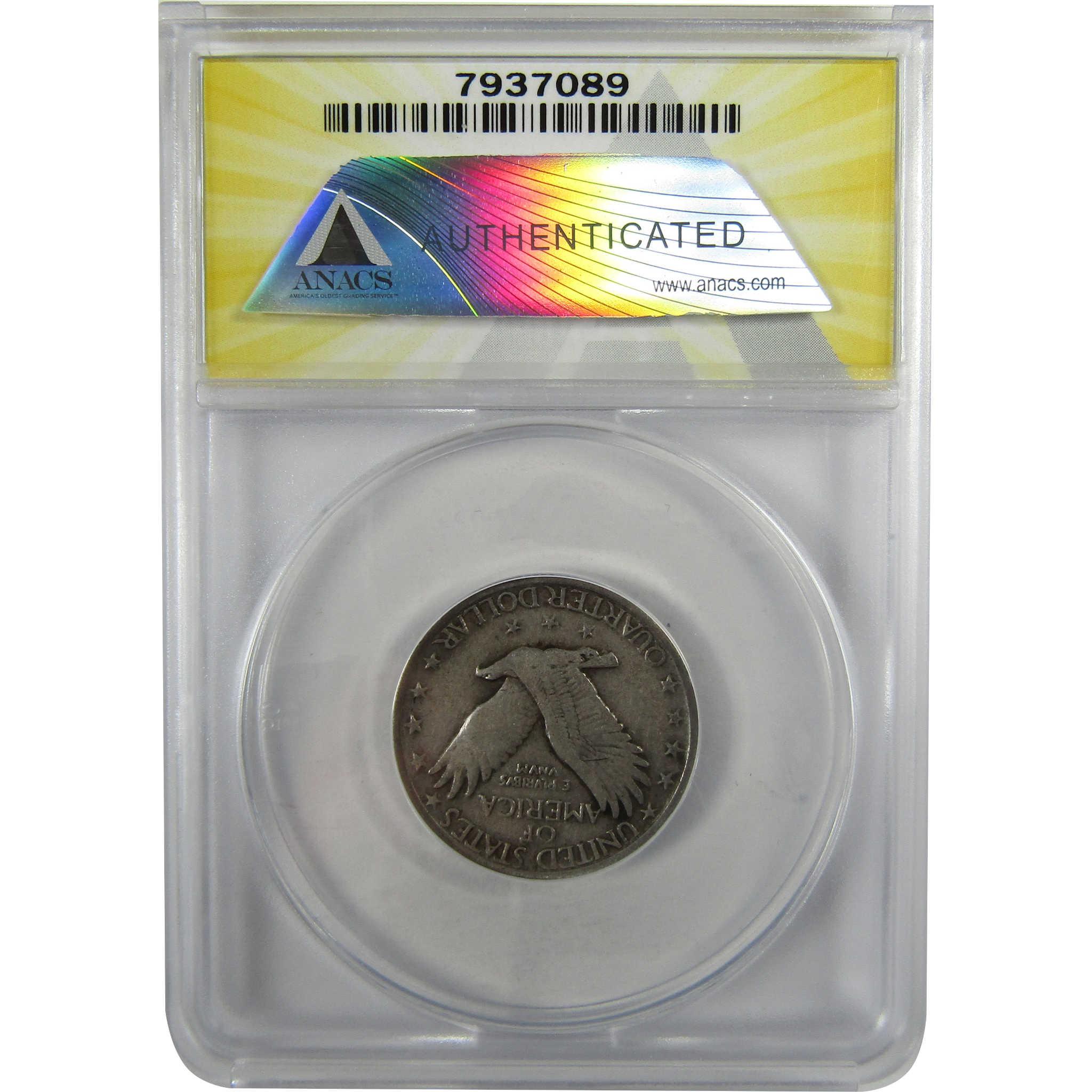 1921 Standing Liberty Silver Quarter VF 20 ANACS 25c Coin SKU:I28035