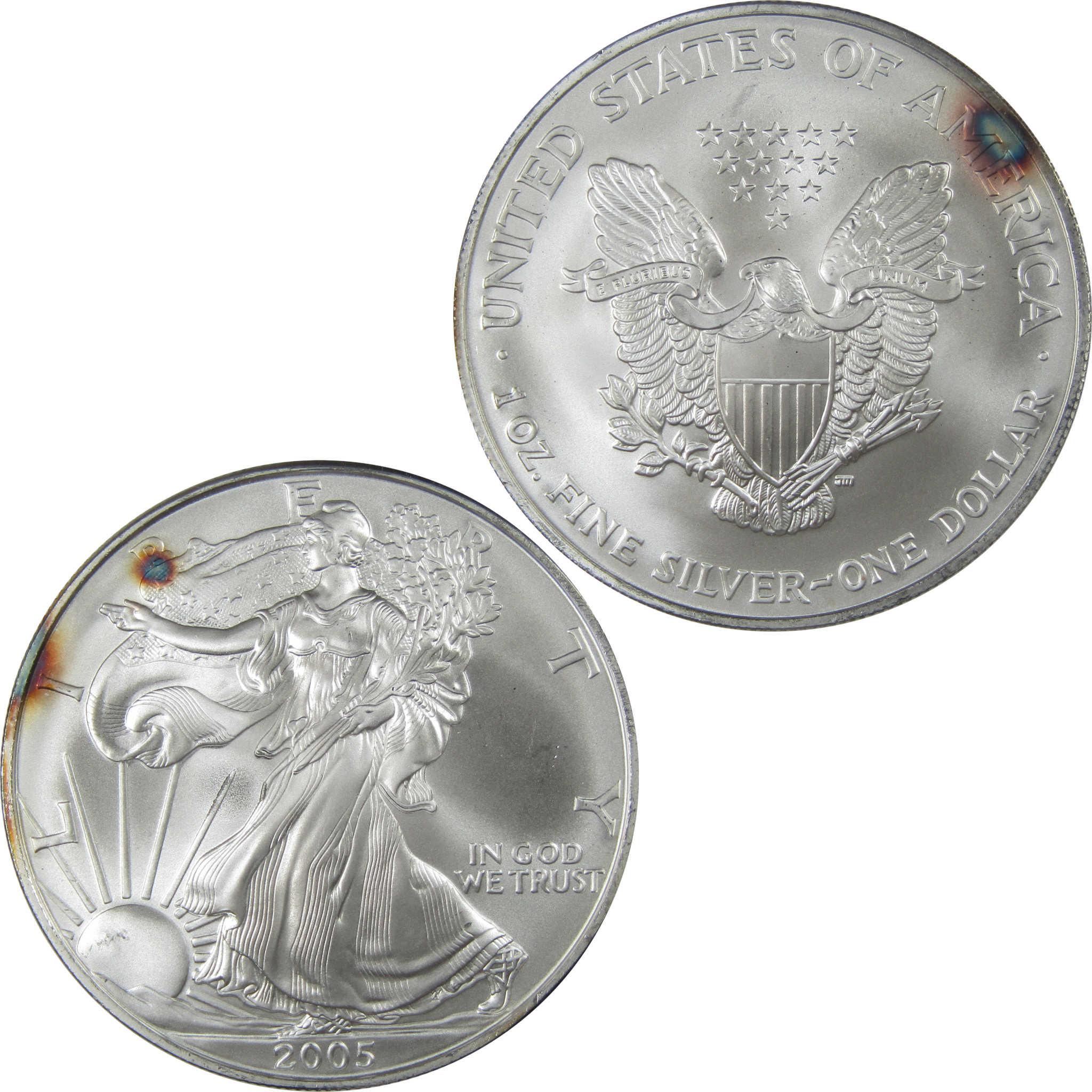 2005 American Silver Eagle Uncirculated Bullion Toned SKU:I24265