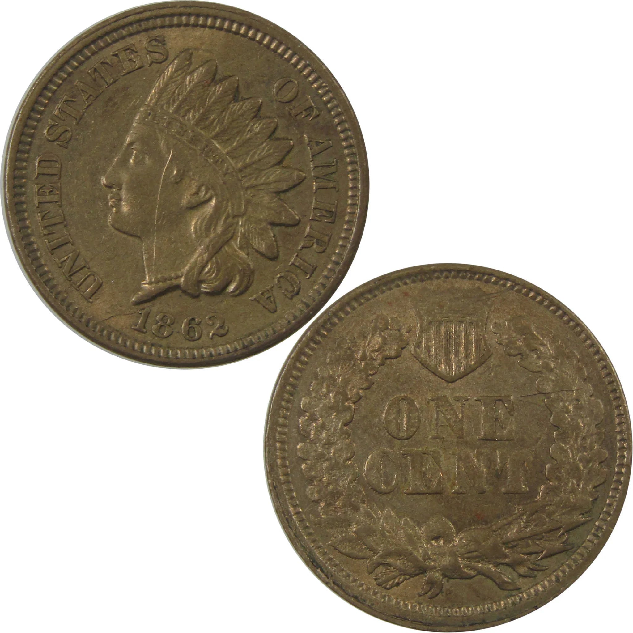 1862 Indian Head Cent CH AU Choice About Uncirculated Penny SKU:I24563