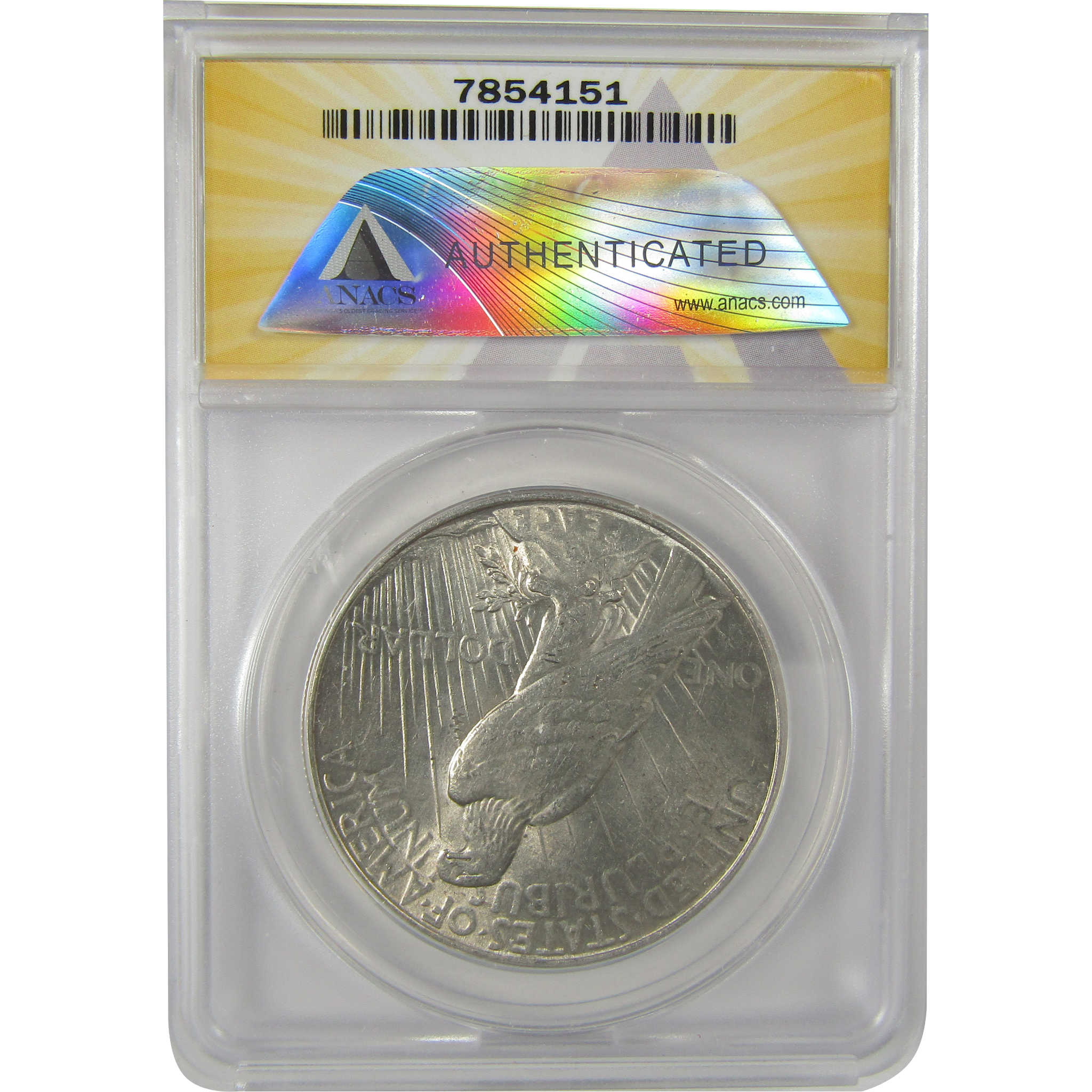 1935 Peace Dollar AU 58 ANACS Silver $1 Coin SKU:I20756
