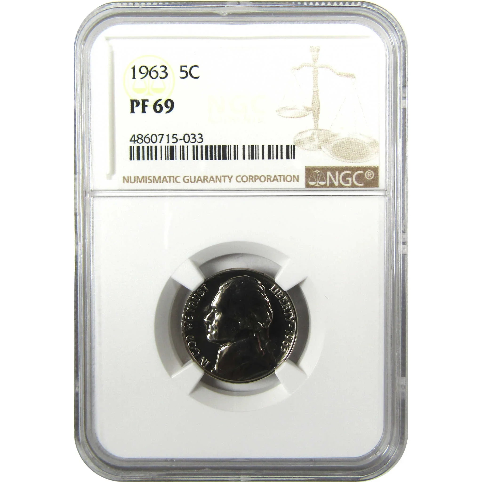 1963 Jefferson Nickel PF 69 NGC Proof 5c Coin Collectible SKU:I27330