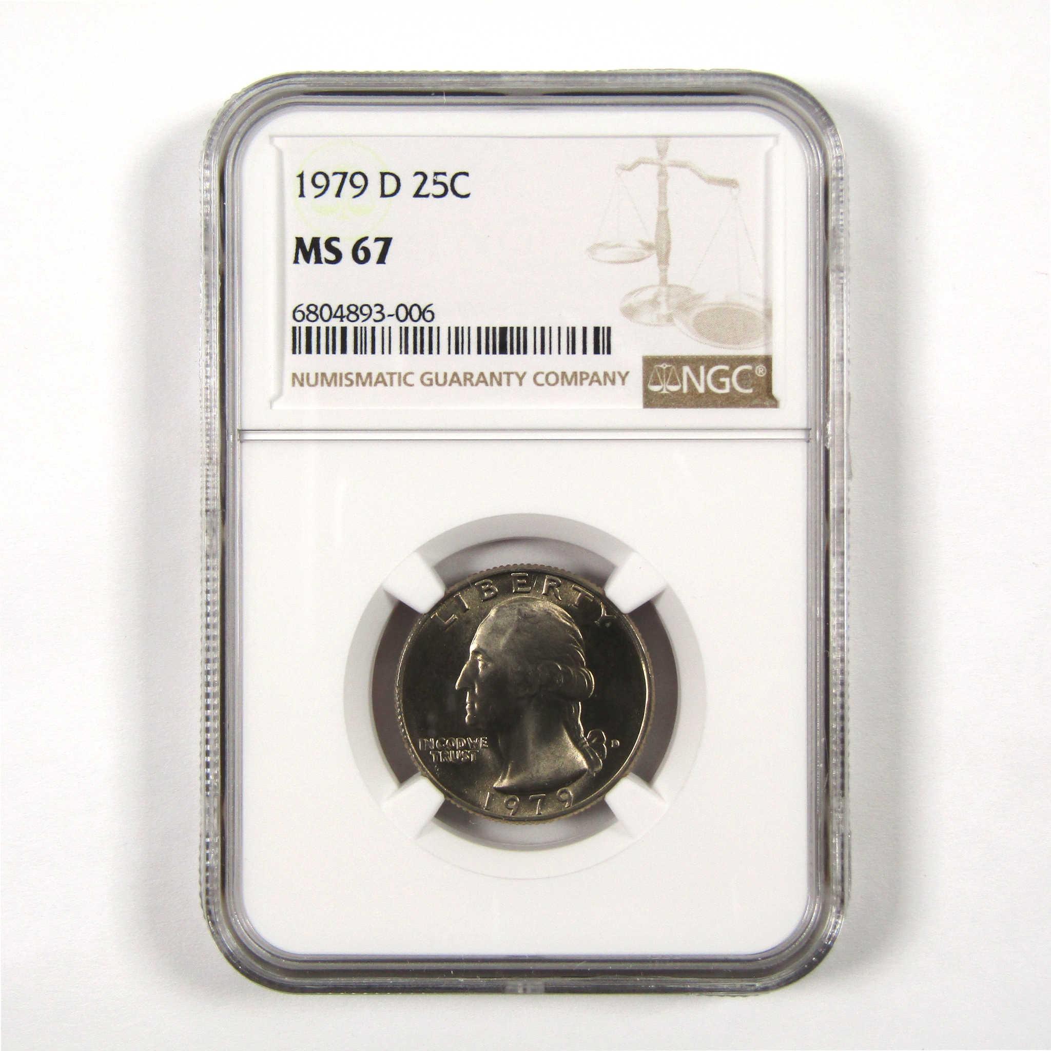 1979 D Washington Quarter MS 67 NGC Clad 25c Uncirculated SKU:I9536