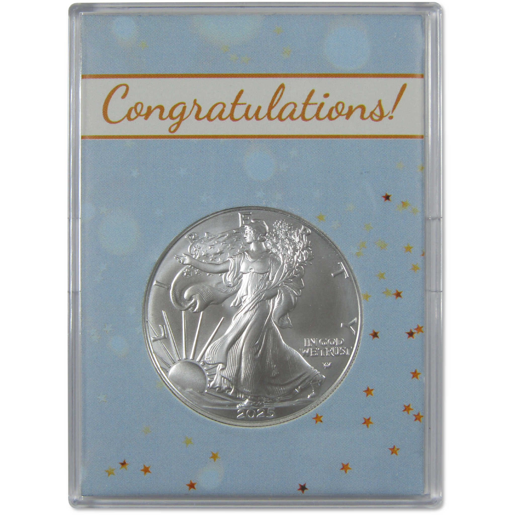 2025 American Silver Eagle Uncirculated with Congratulations Holder