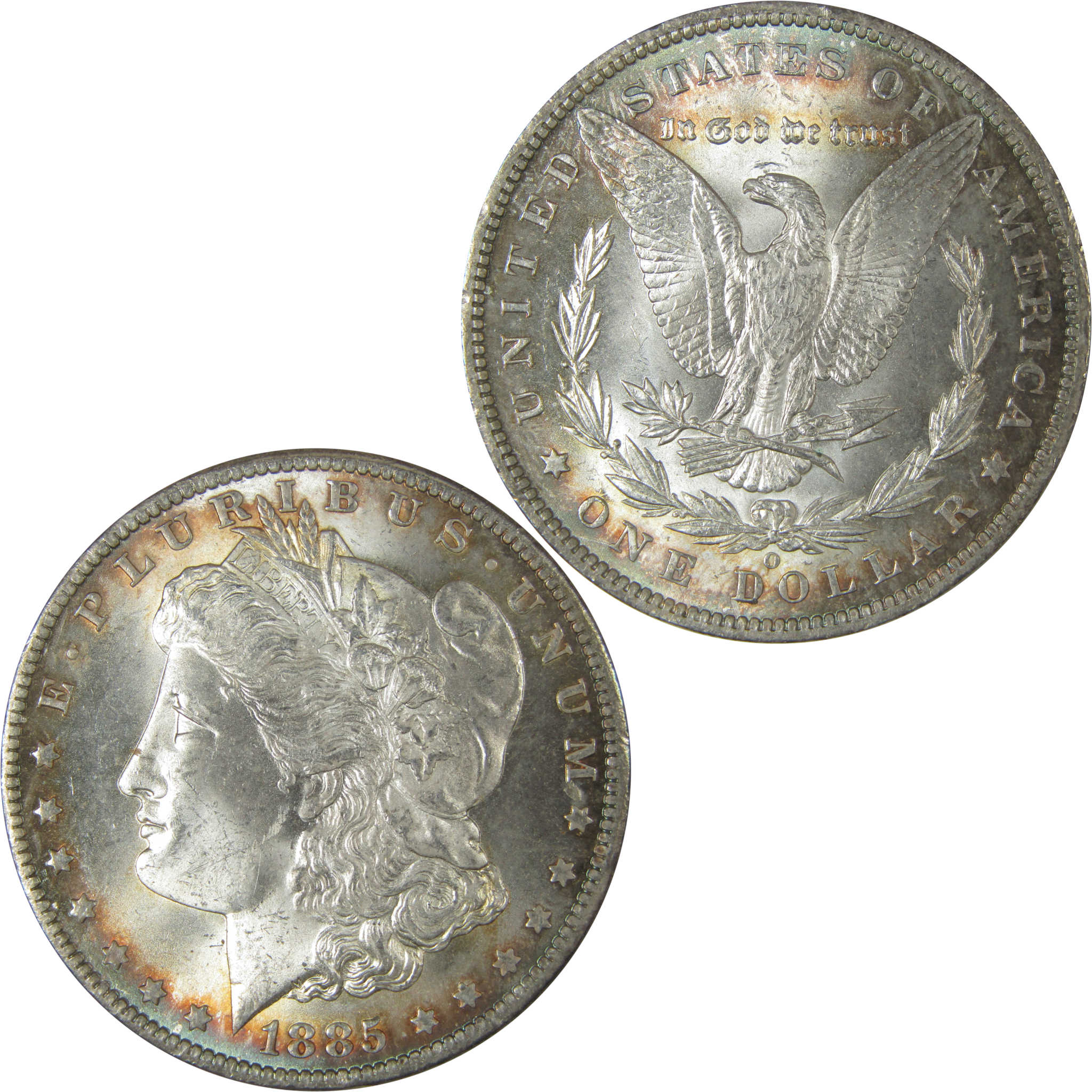 1885 O Morgan Dollar Uncirculated Silver $1 Coin Toned SKU:CPC8948