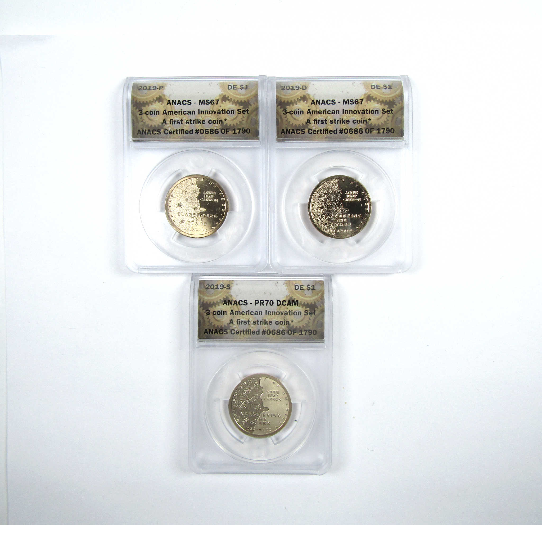 2019 PDS Classifying the Stars Innovation 3 Coin Set ANACS SKU:CPC6117