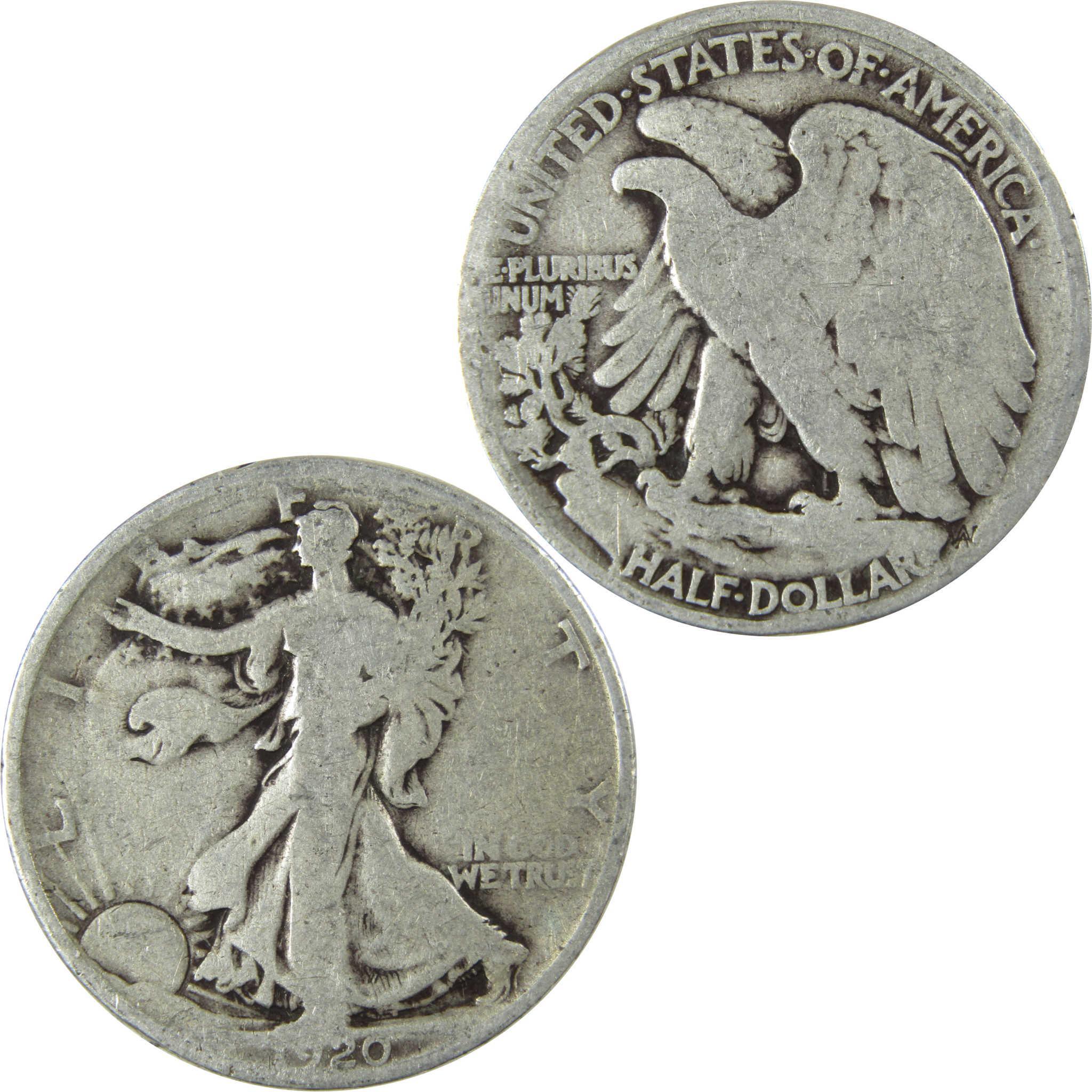 1920 Liberty Walking Silver Half Dollar AG About Good SKU:CP518