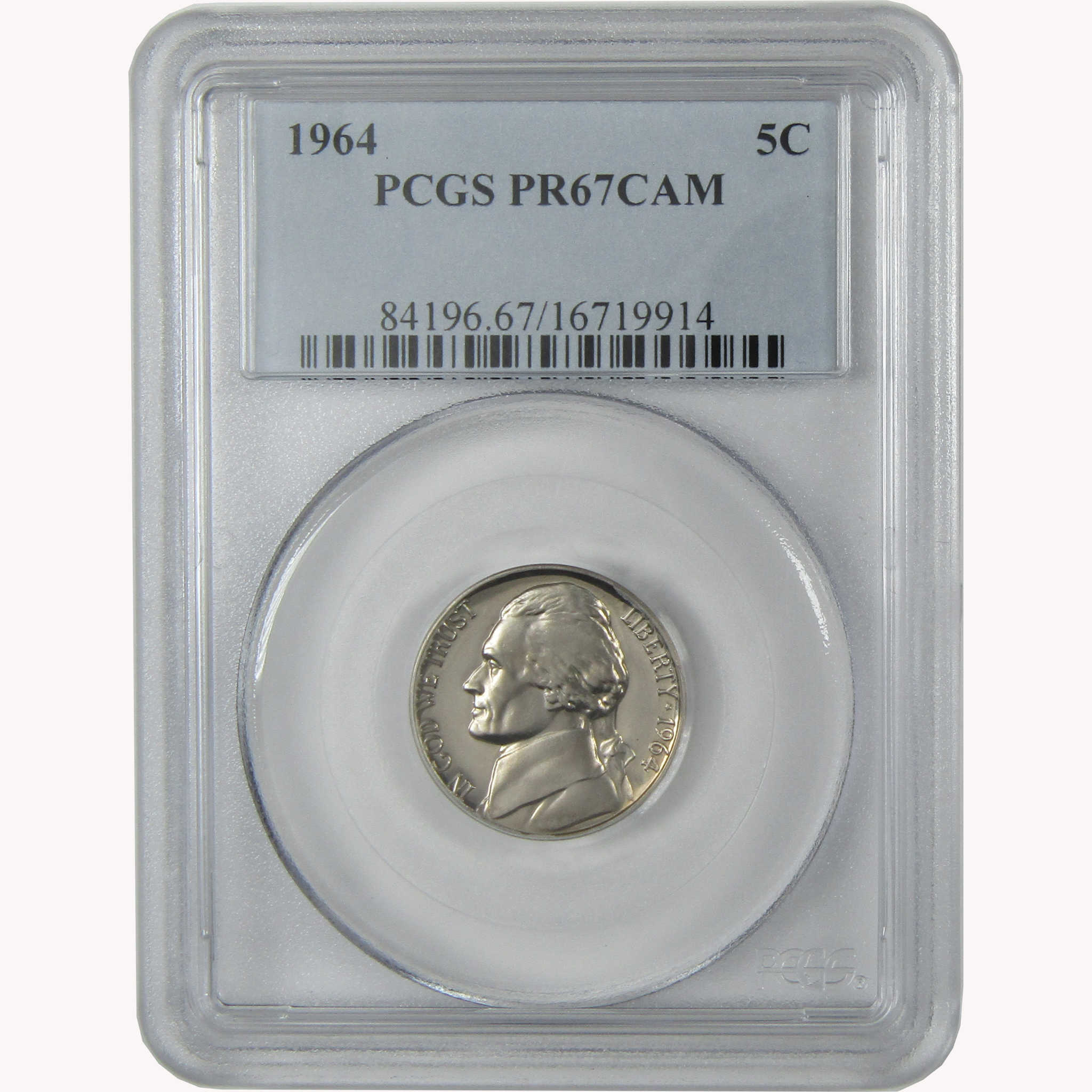 1964 Jefferson Nickel PR 67 CAM PCGS Proof 5c Coin SKU:I26447