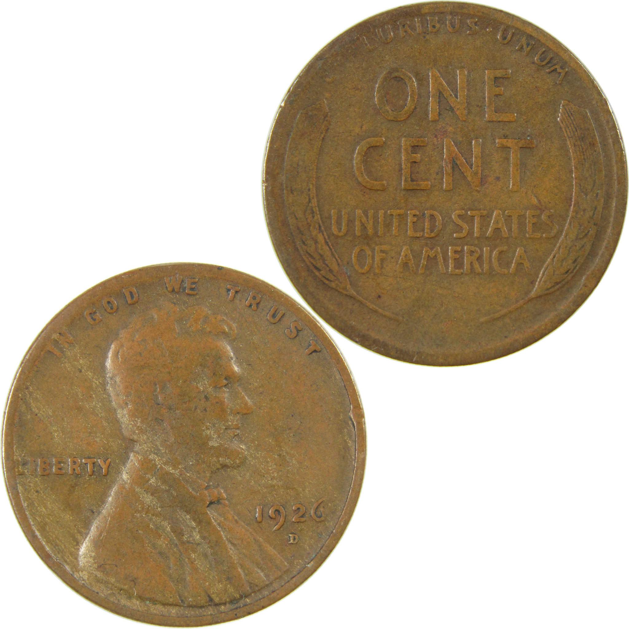 1926 D Lincoln Wheat Cent VG Very Good Penny 1c Coin SKU:I27191
