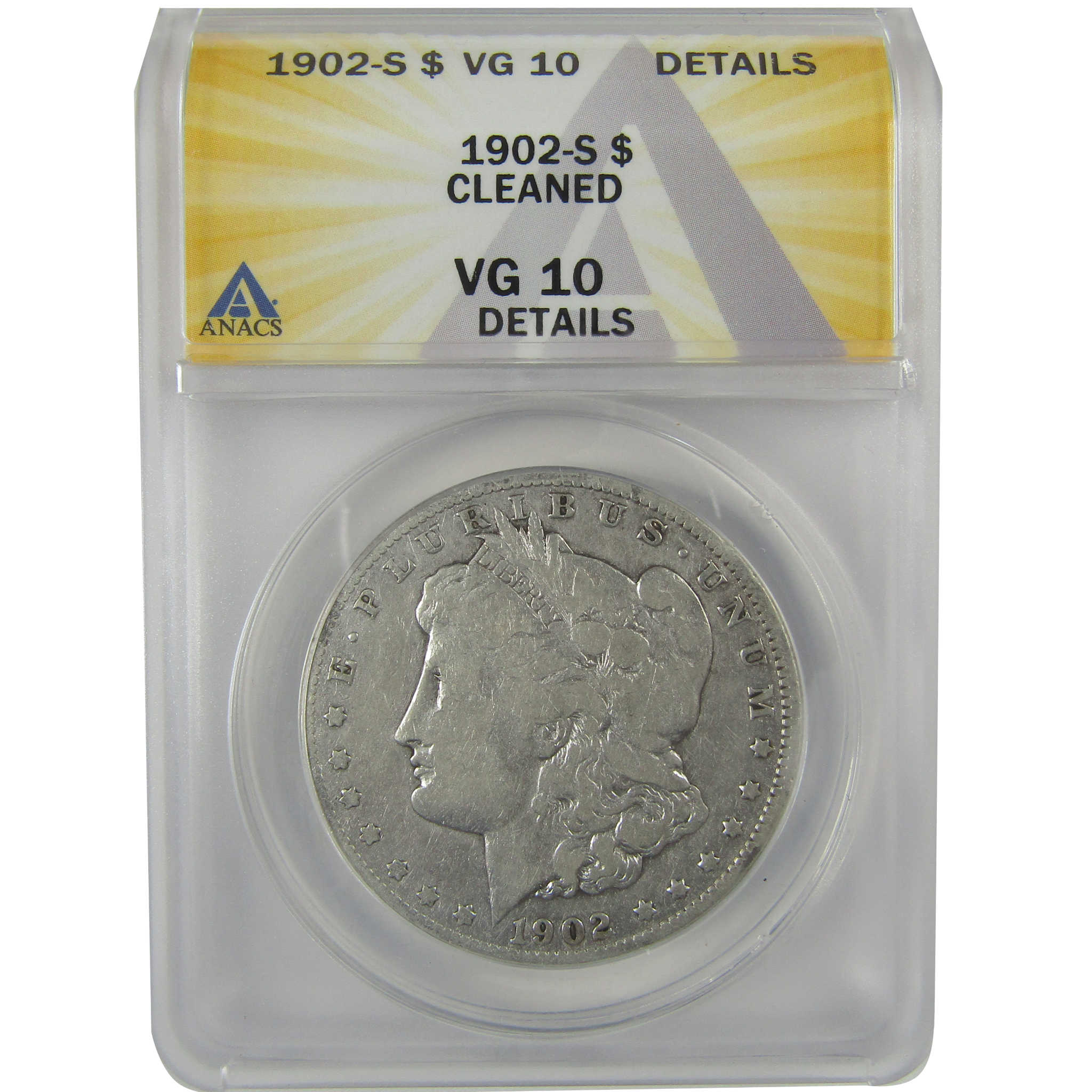 1902 S Morgan Dollar VG 10 Details ANACS Silver $1 Coin SKU:I21667 - Morgan coin - Morgan silver dollar - Morgan silver dollar for sale - Profile Coins & Collectibles