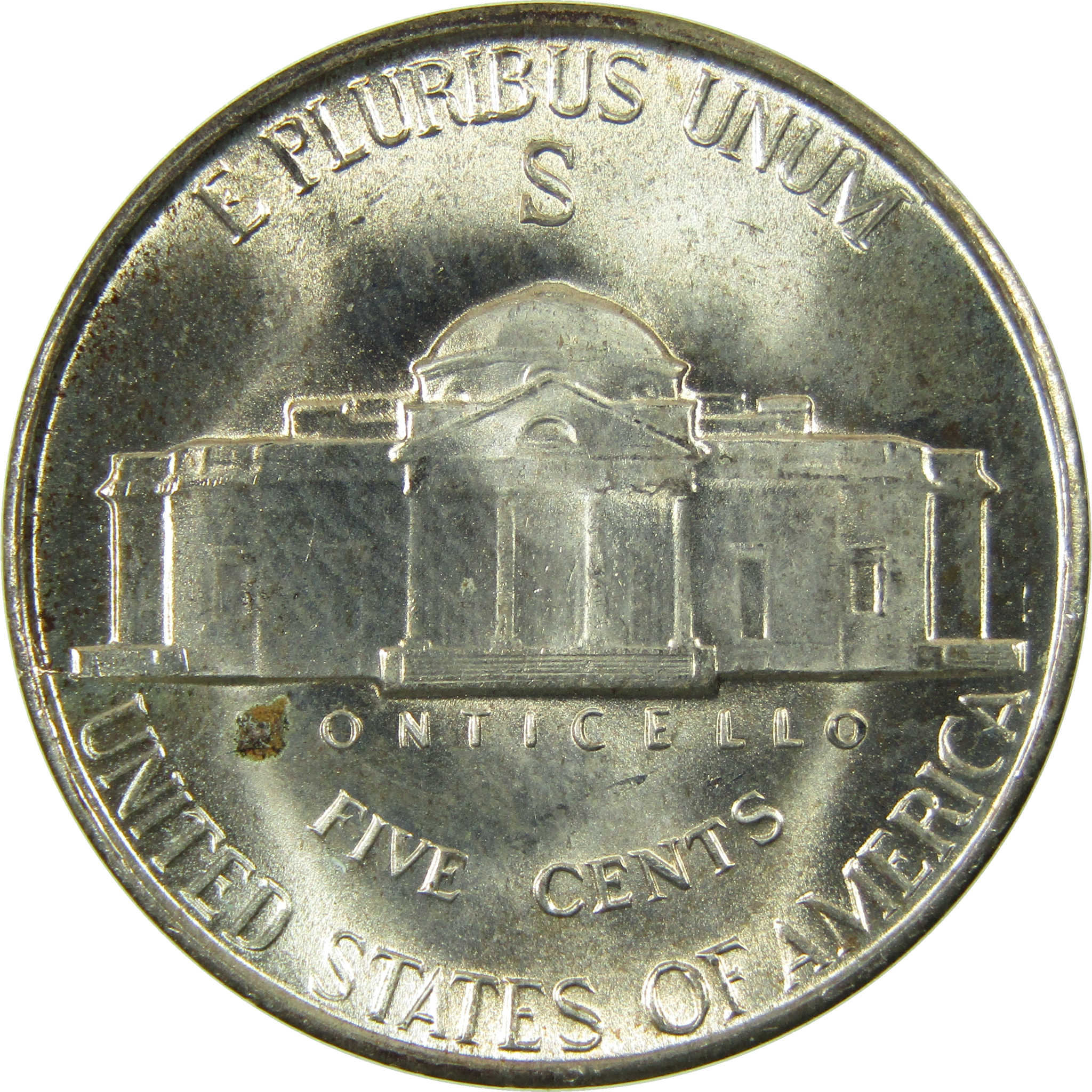 1943 S Jefferson Wartime Silver Nickel Uncirculated 5c Coin SKU:I28321