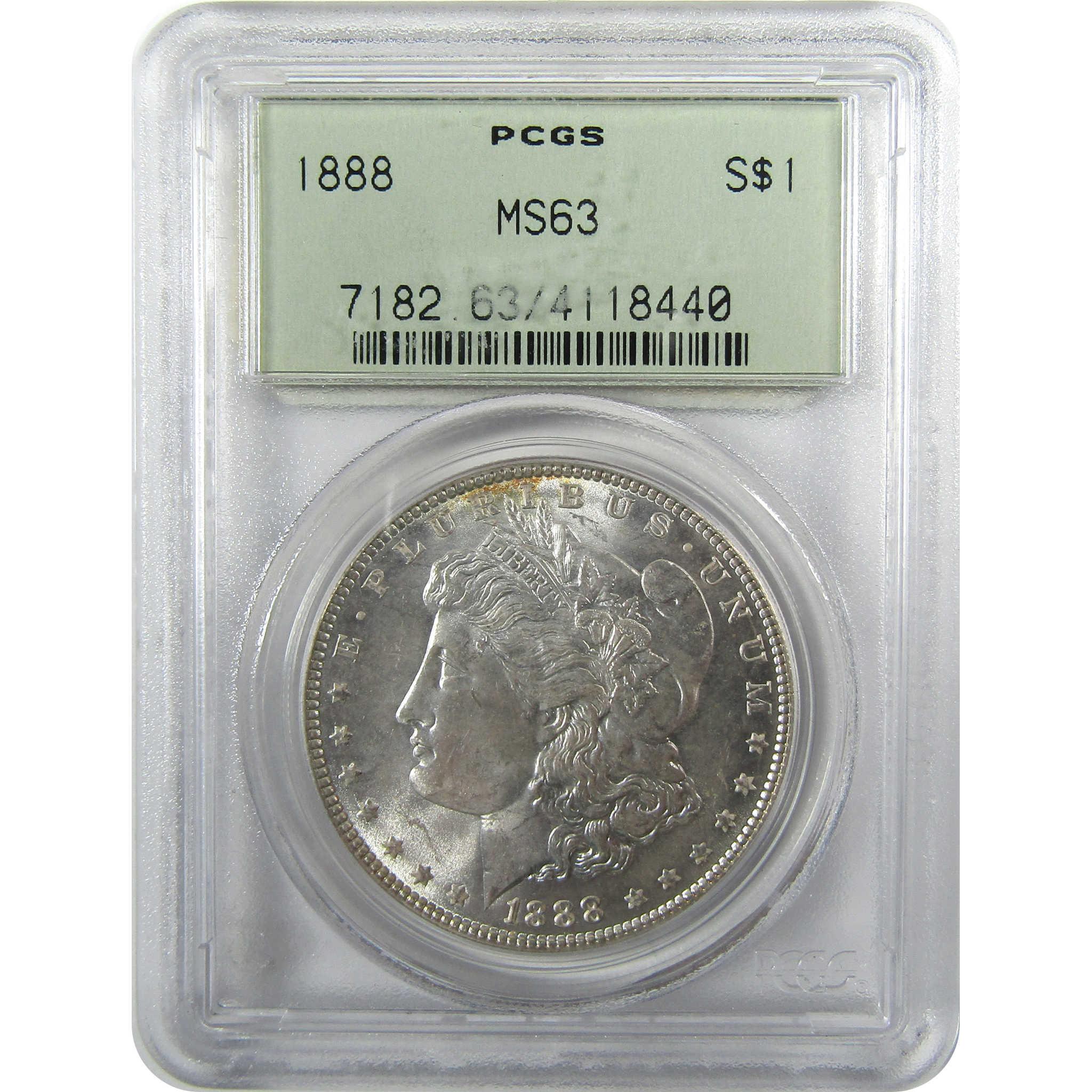 1888 Morgan Silver Dollar MS 63 PCGS Uncirculated SKU:CP1048 - Morgan coin - Morgan silver dollar - Morgan silver dollar for sale - Profile Coins & Collectibles