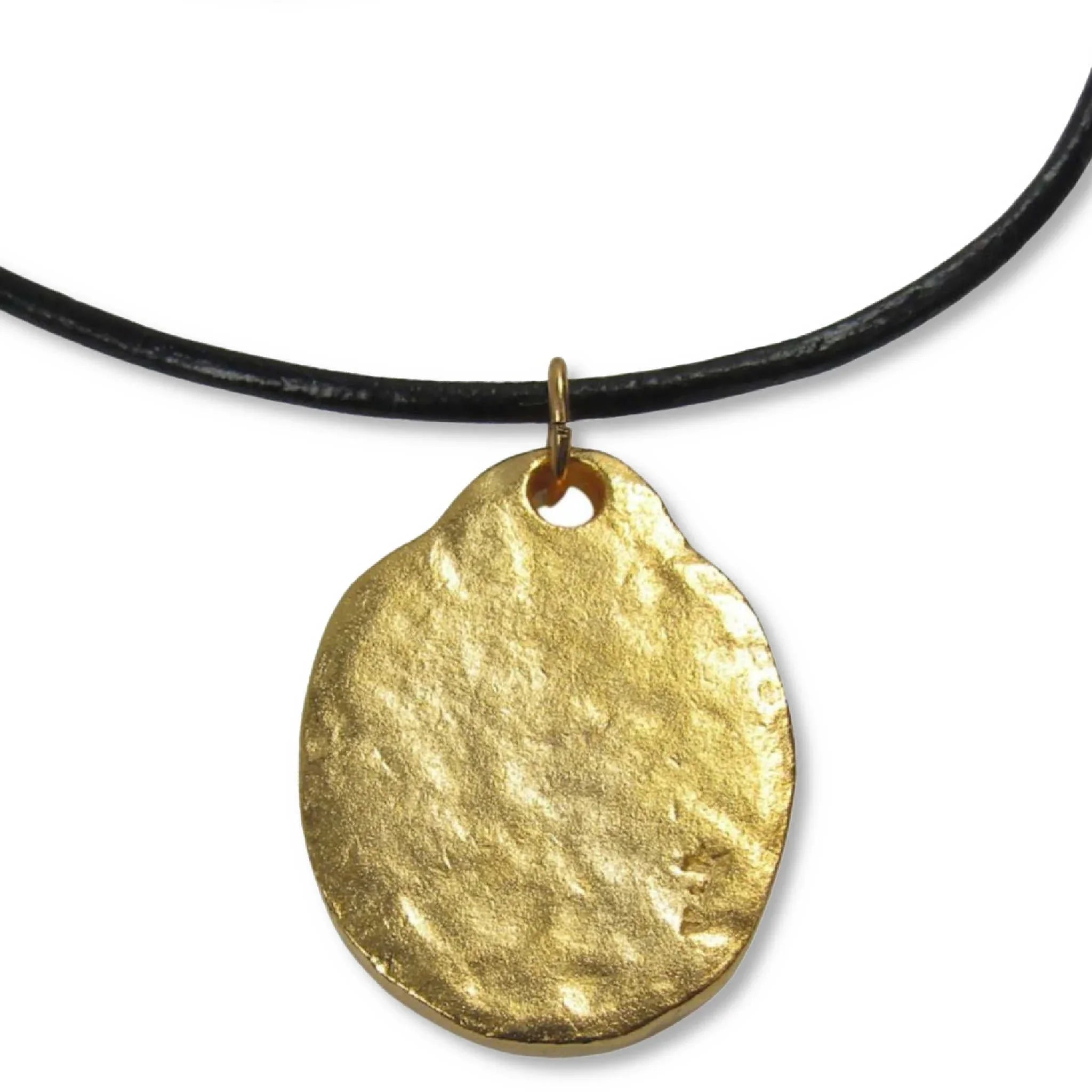 Guardian Angel Gold Plated Pewter Necklace with Cord