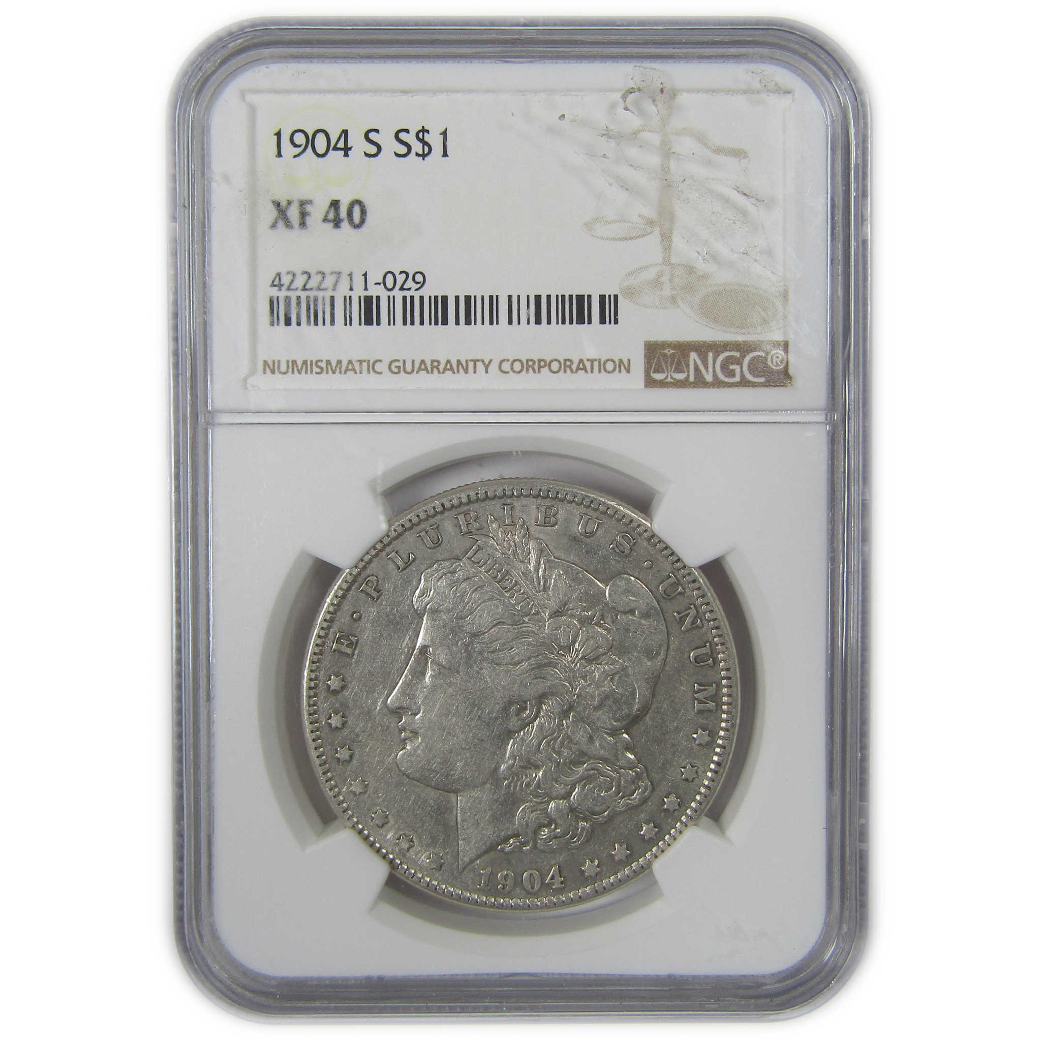 1904 S Morgan Dollar XF 40 NGC Silver $1 Coin Collectible SKU:I23606 - Morgan coin - Morgan silver dollar - Morgan silver dollar for sale - Profile Coins & Collectibles