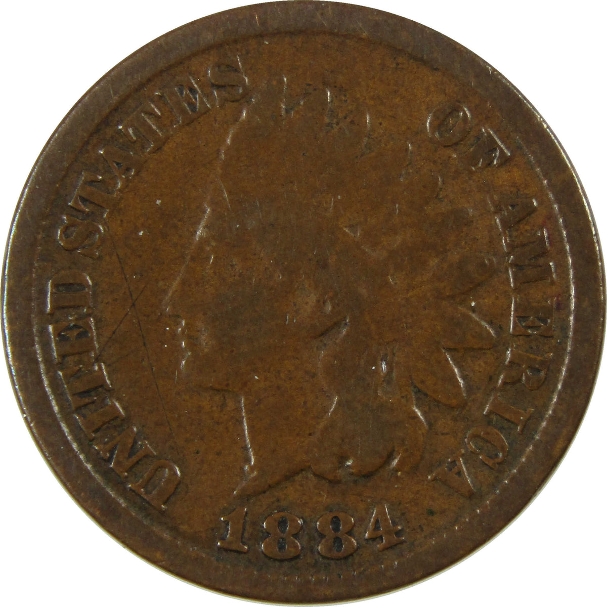 1884 Indian Head Cent G Good Details Penny 1c Coin SKU:I28637