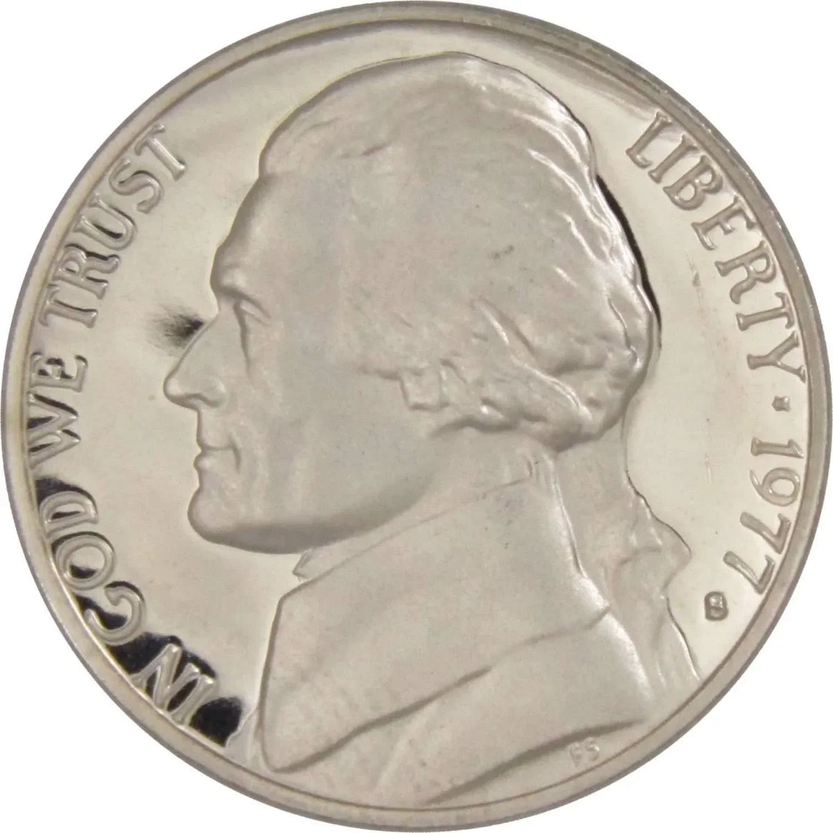 1977 S Jefferson Nickel Proof 5c Coin Collectible