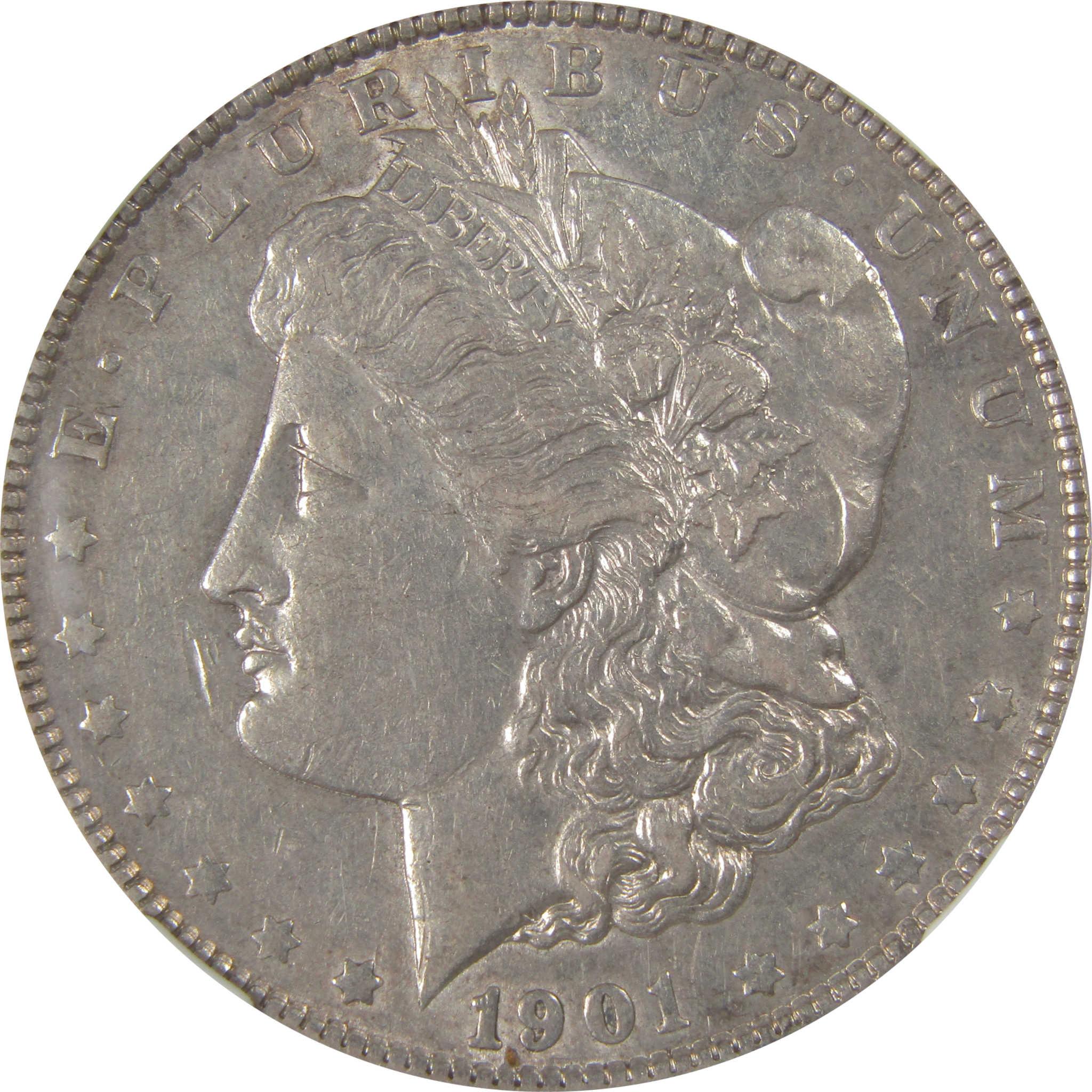 1901 Morgan Dollar AU 53 NGC Silver $1 Coin Collectible SKU:I23608 - Morgan coin - Morgan silver dollar - Morgan silver dollar for sale - Profile Coins & Collectibles