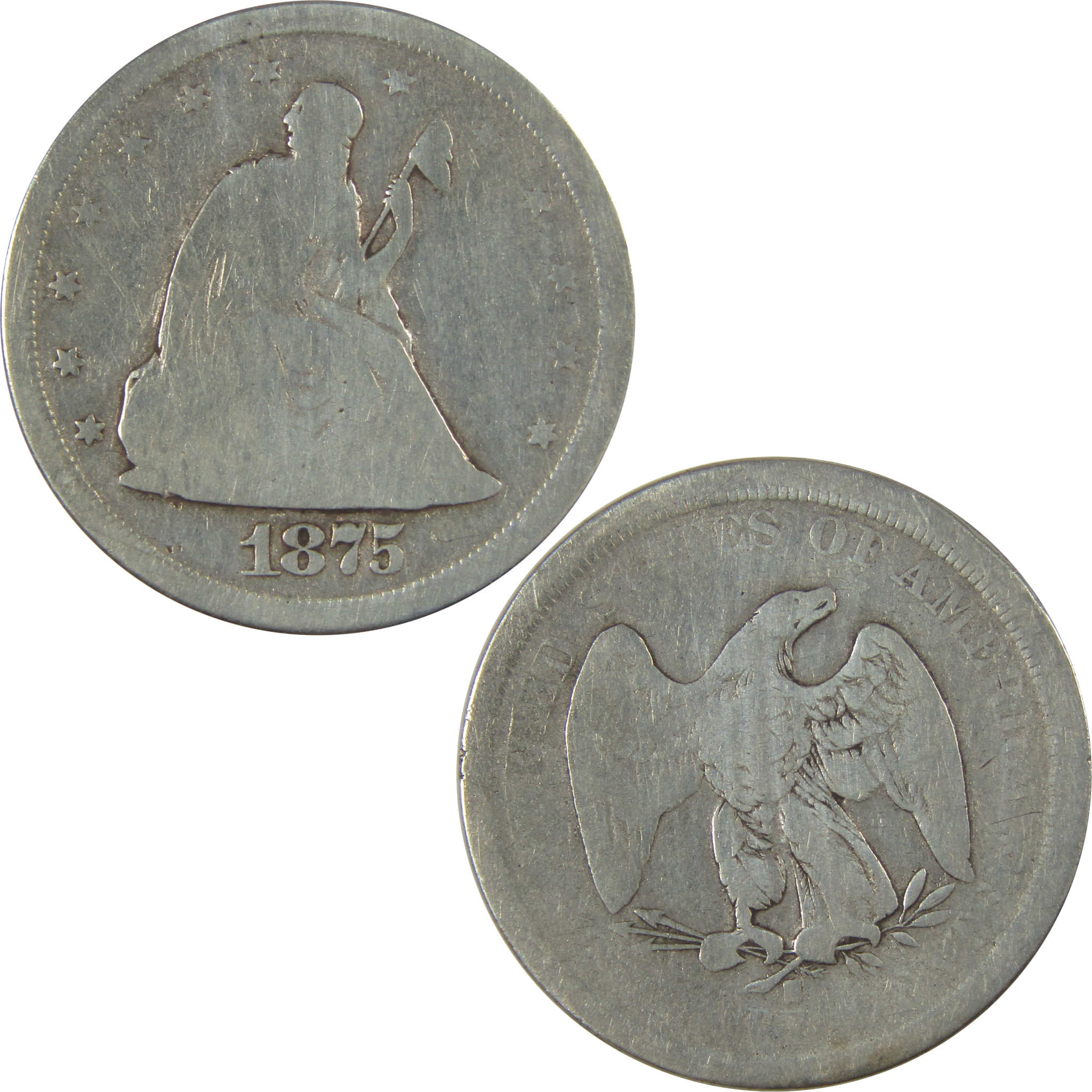 1875 S Seated Liberty Twenty Cent Piece G Good Details SKU:CPC0940