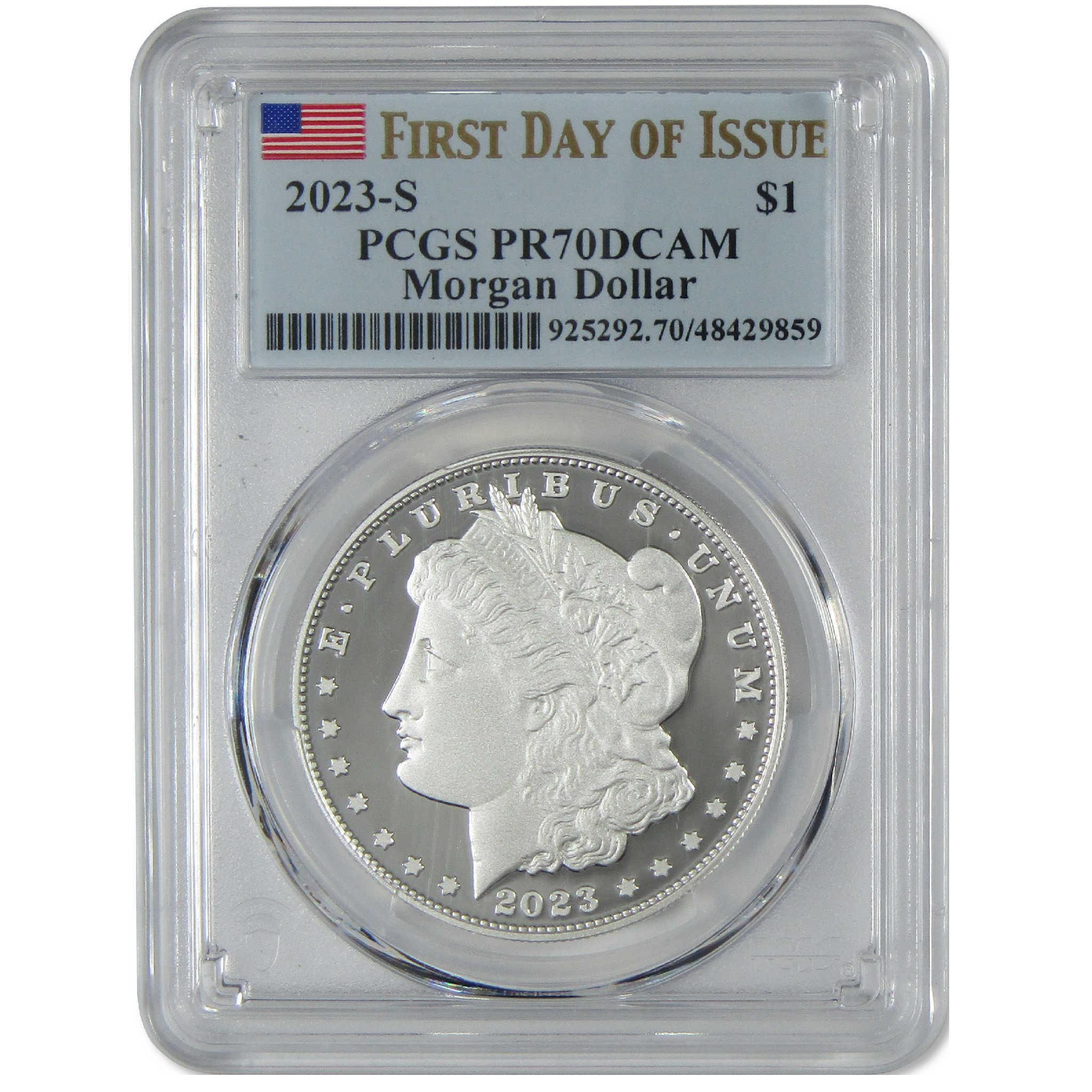 2023 S Morgan Silver Dollar PR 70 DCAM PCGS Proof $1 Coin First Day