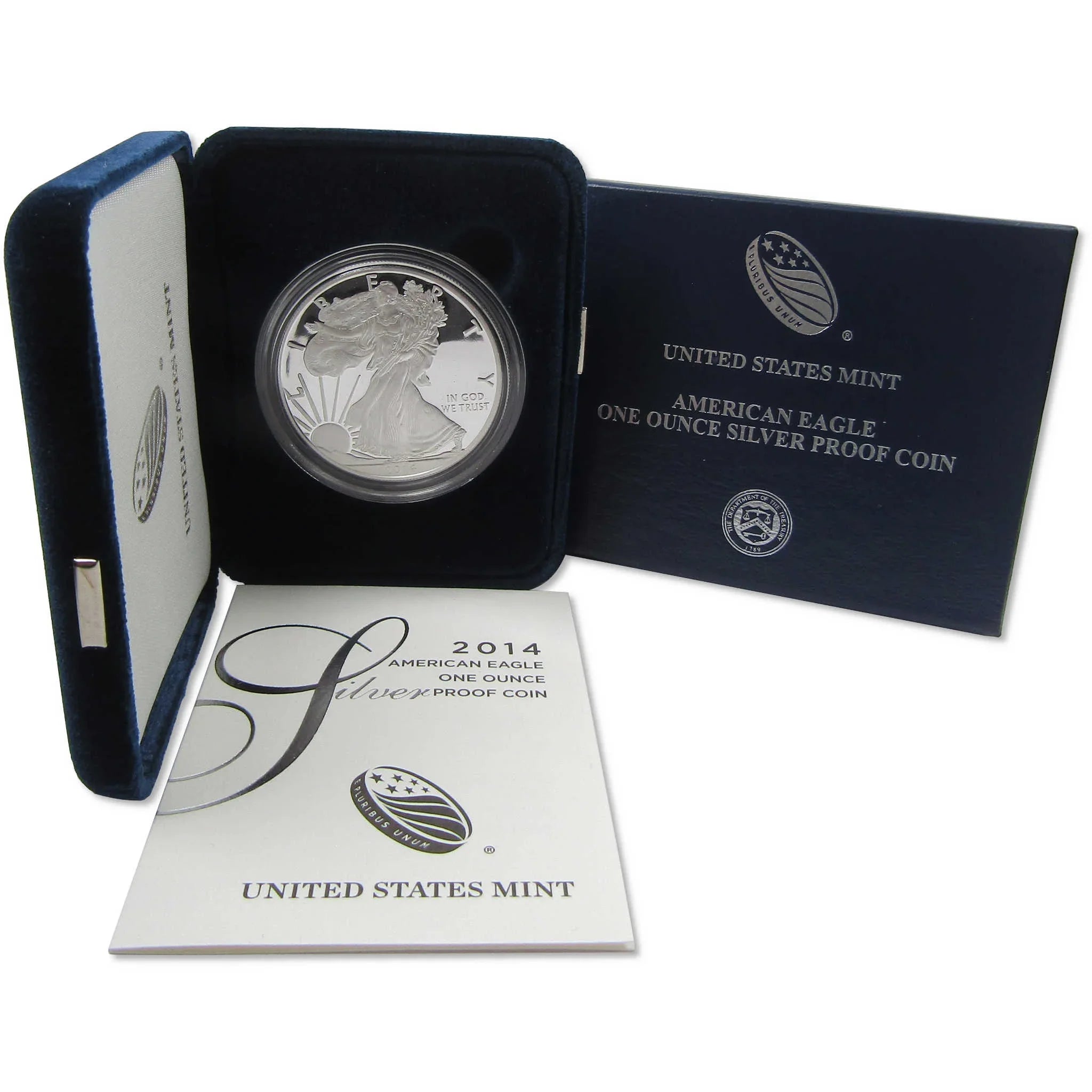 2014 W American Silver Eagle Choice Proof Bullion $1 Coin OGP COA