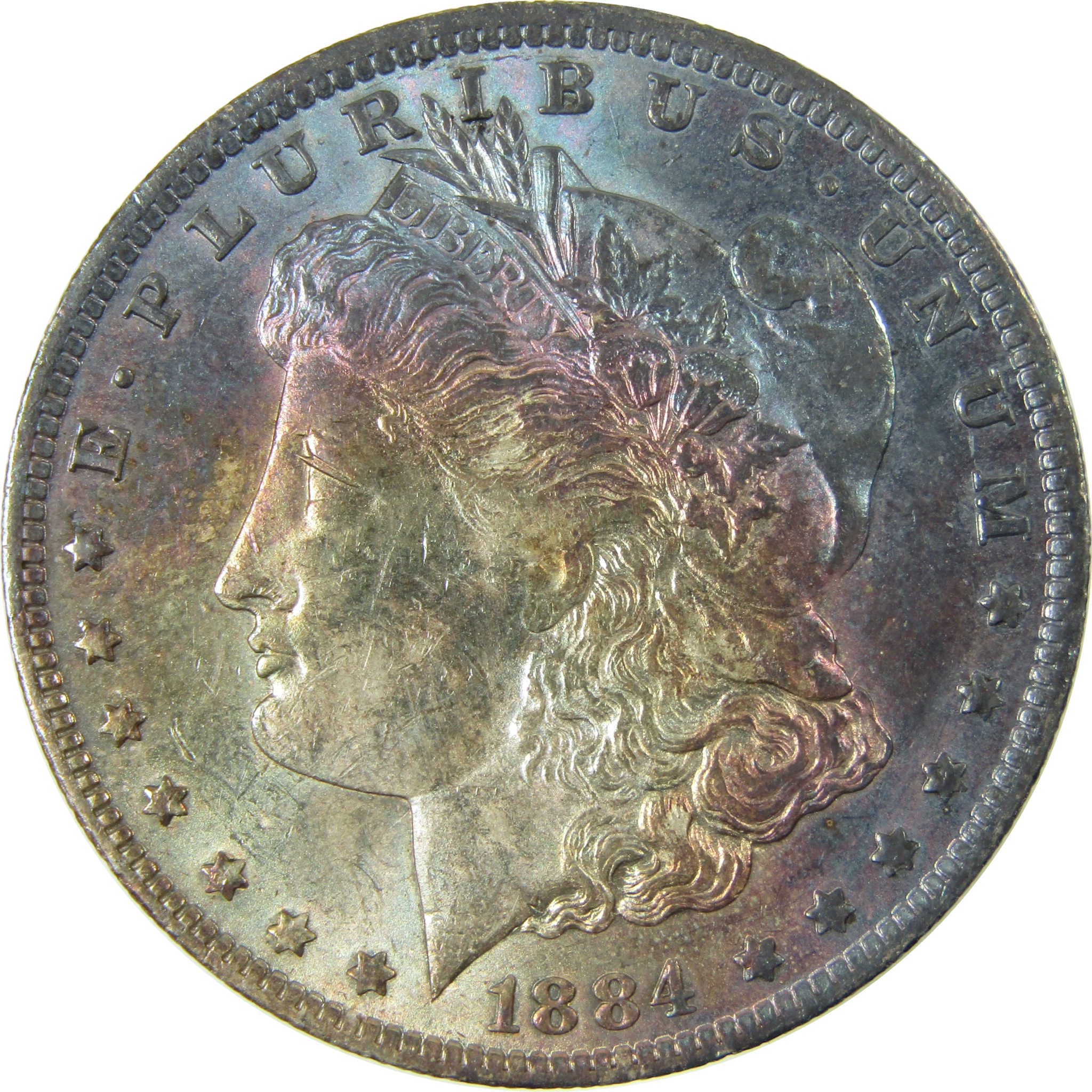 1884 O Morgan Silver Dollar AU About Uncirculated Toned SKU:CP1636