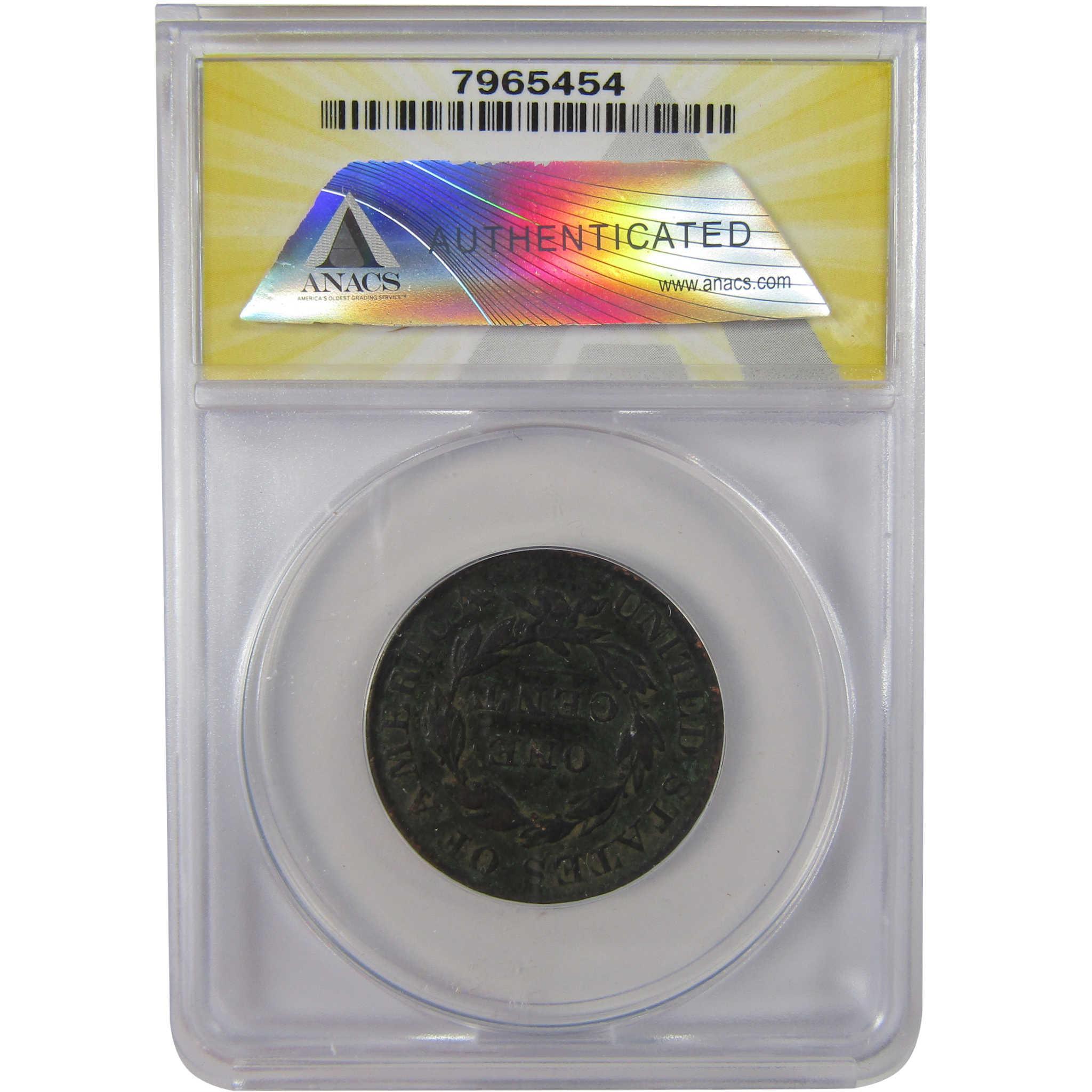 1827 Coronet Head Copper Large Cent EF 40 Details ANACS SKU:I25524