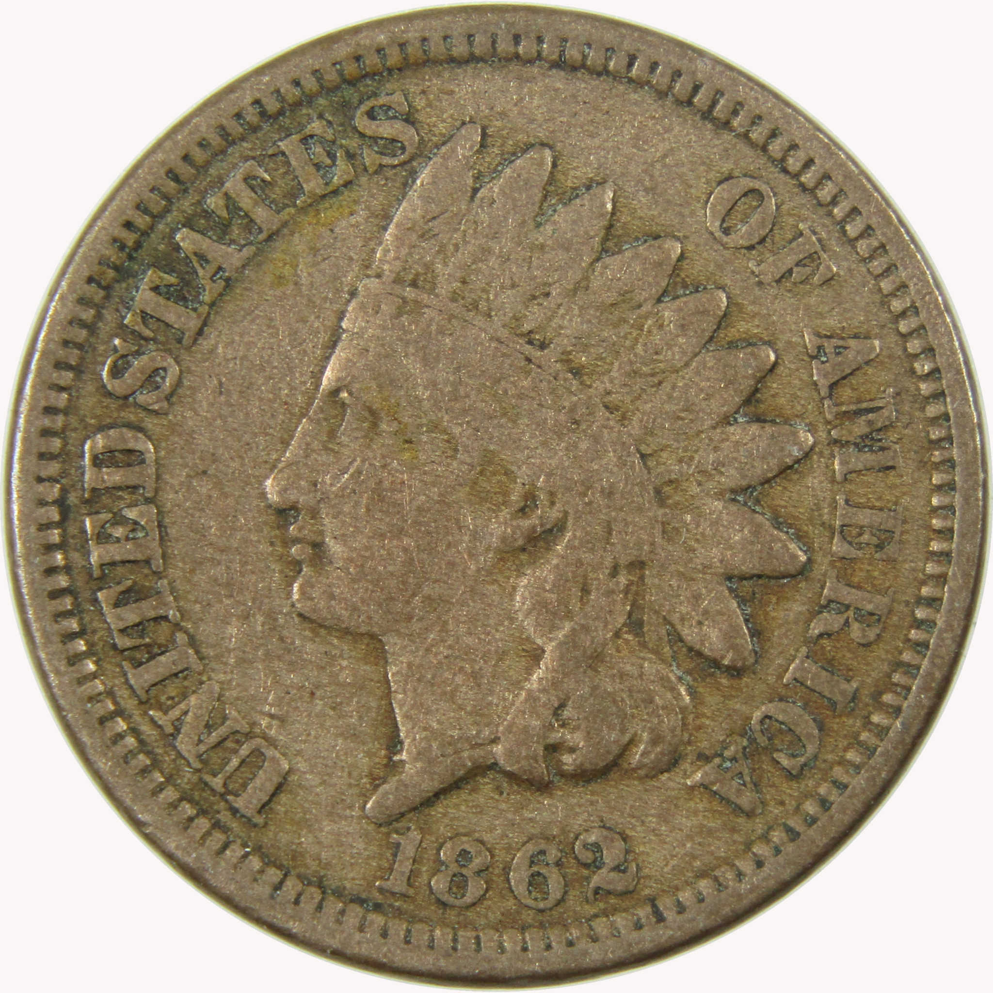 1862 Indian Head Cent VG Very Good Penny 1c Coin SKU:CP1097