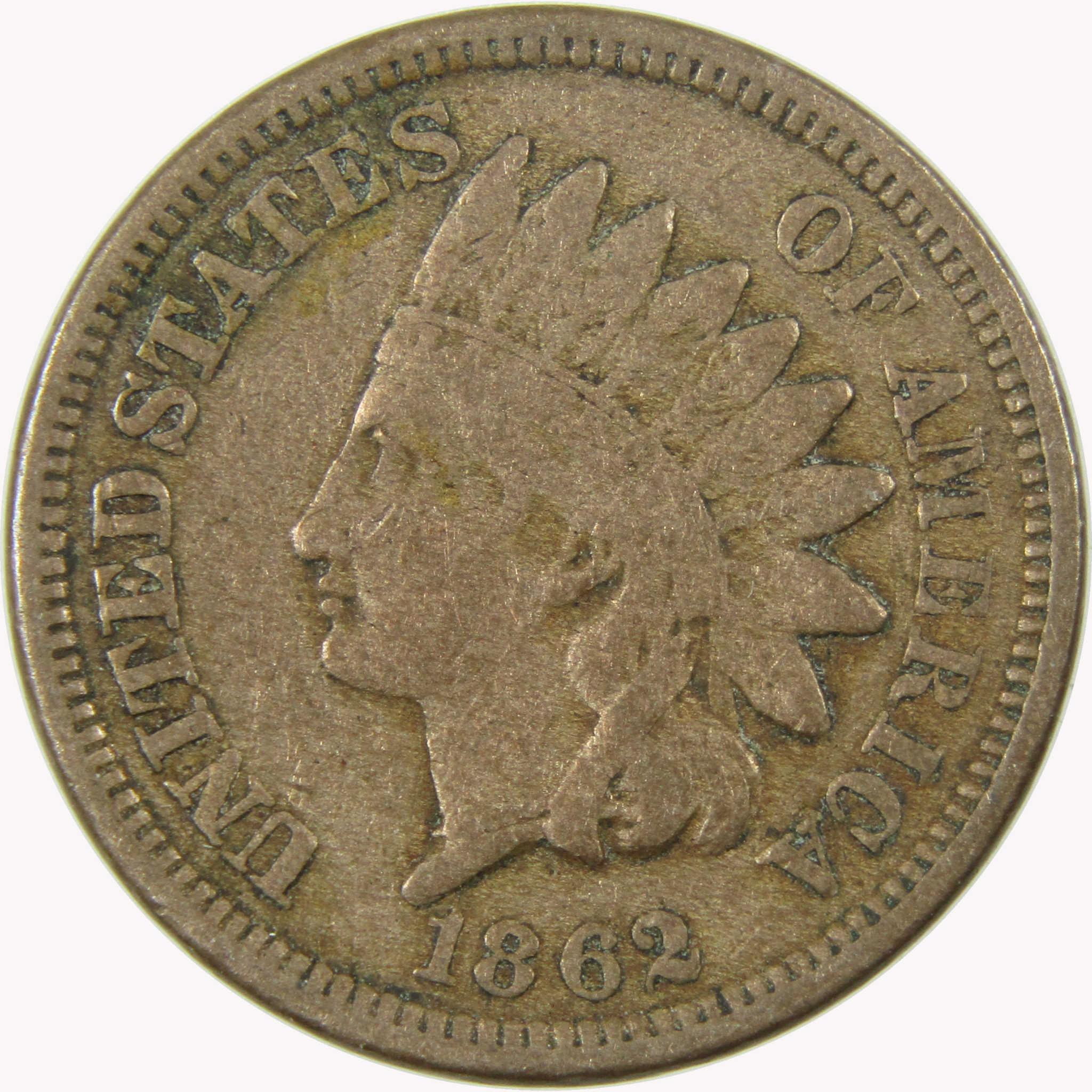 1862 Indian Head Cent VG Very Good Penny 1c Coin SKU:CP1097